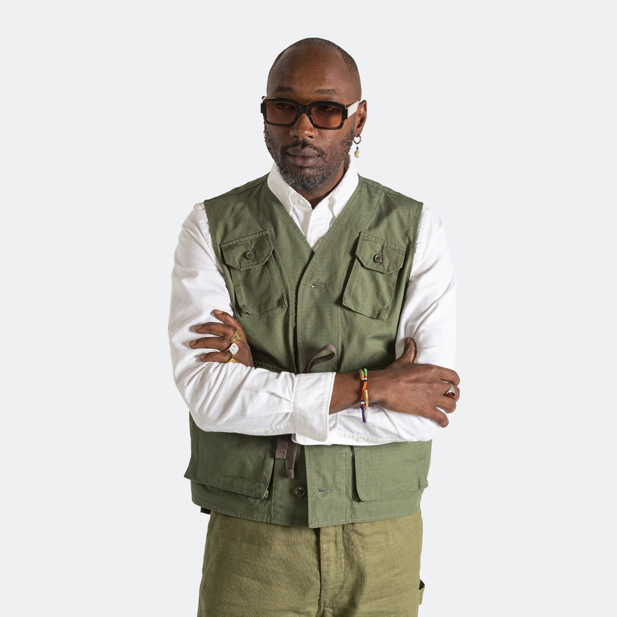C-1 Vest - Olive Cotton Ripstop - Image 8