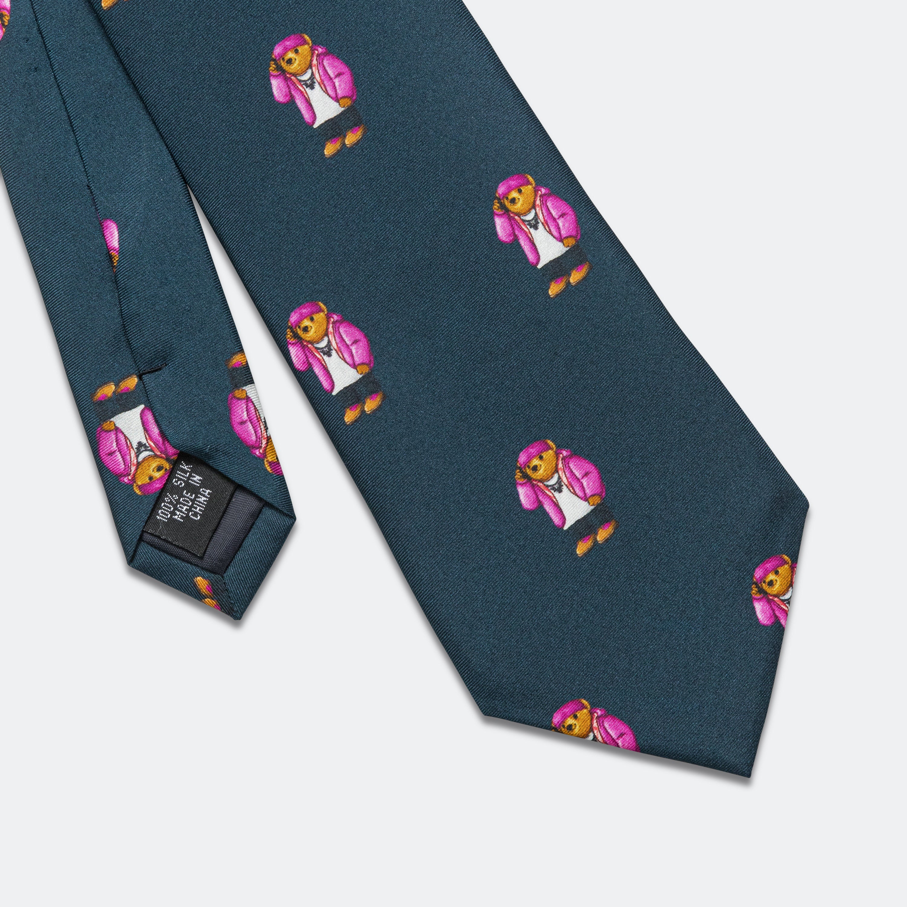 Cam'Bear Silk Tie - Navy - Image 3