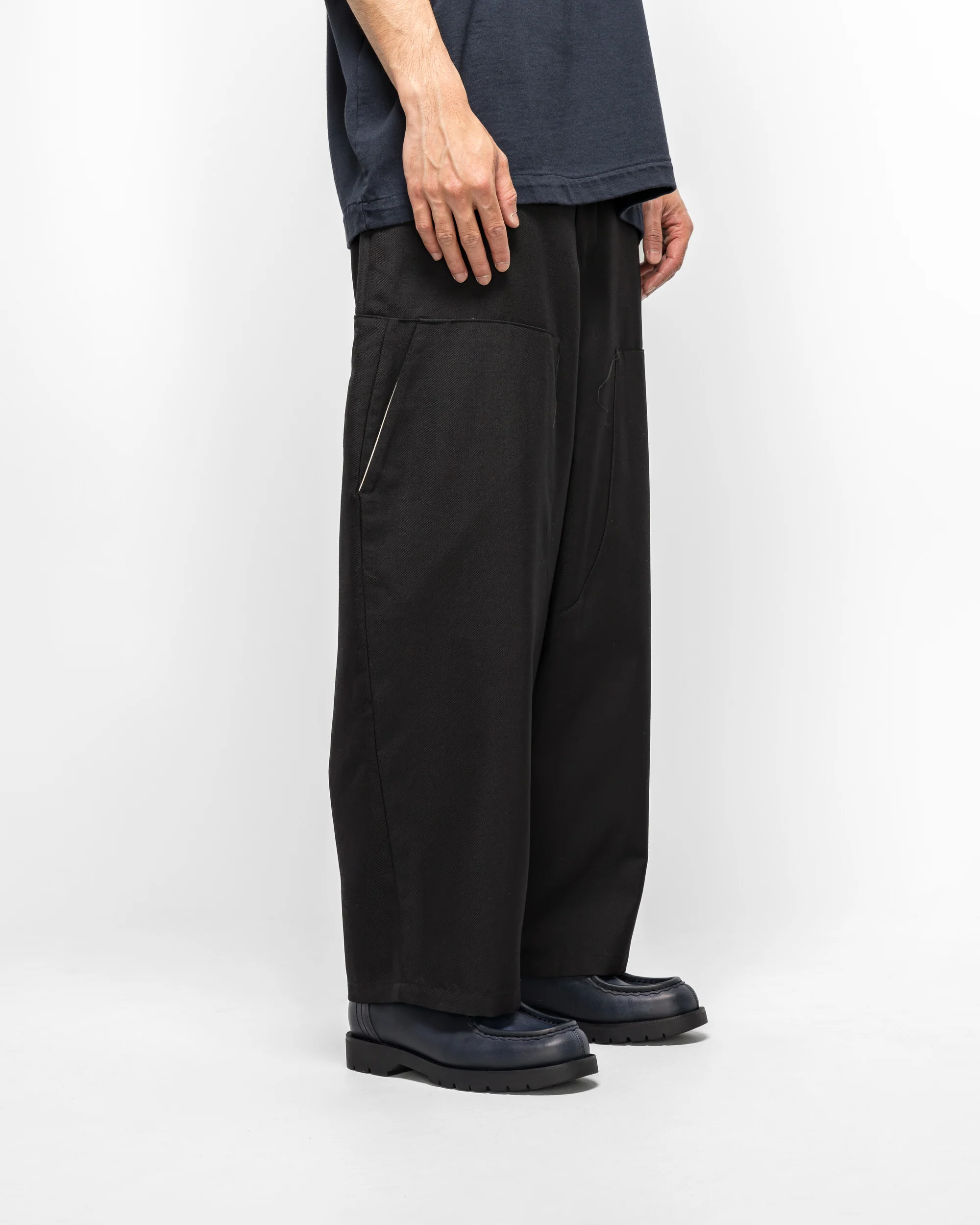 Double Pants - Black Poly/Wool Twill - Image 3