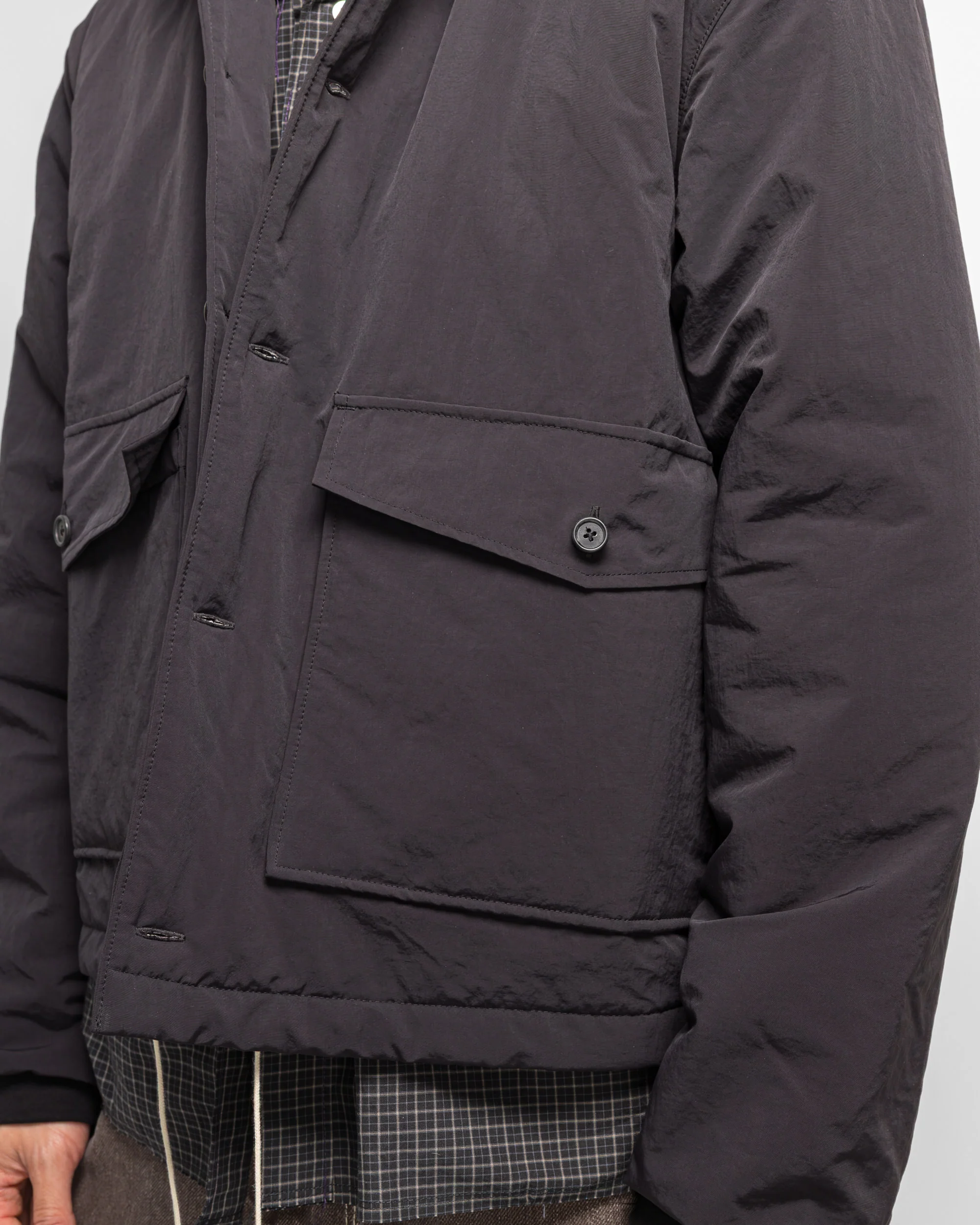 Puffed Simple Jacket - Black WR Nylon - Image 5