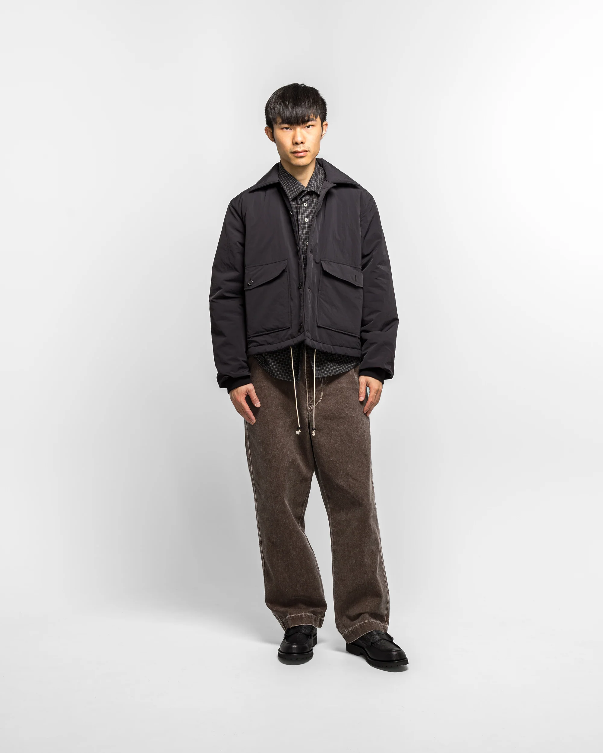 Puffed Simple Jacket - Black WR Nylon - Image 6