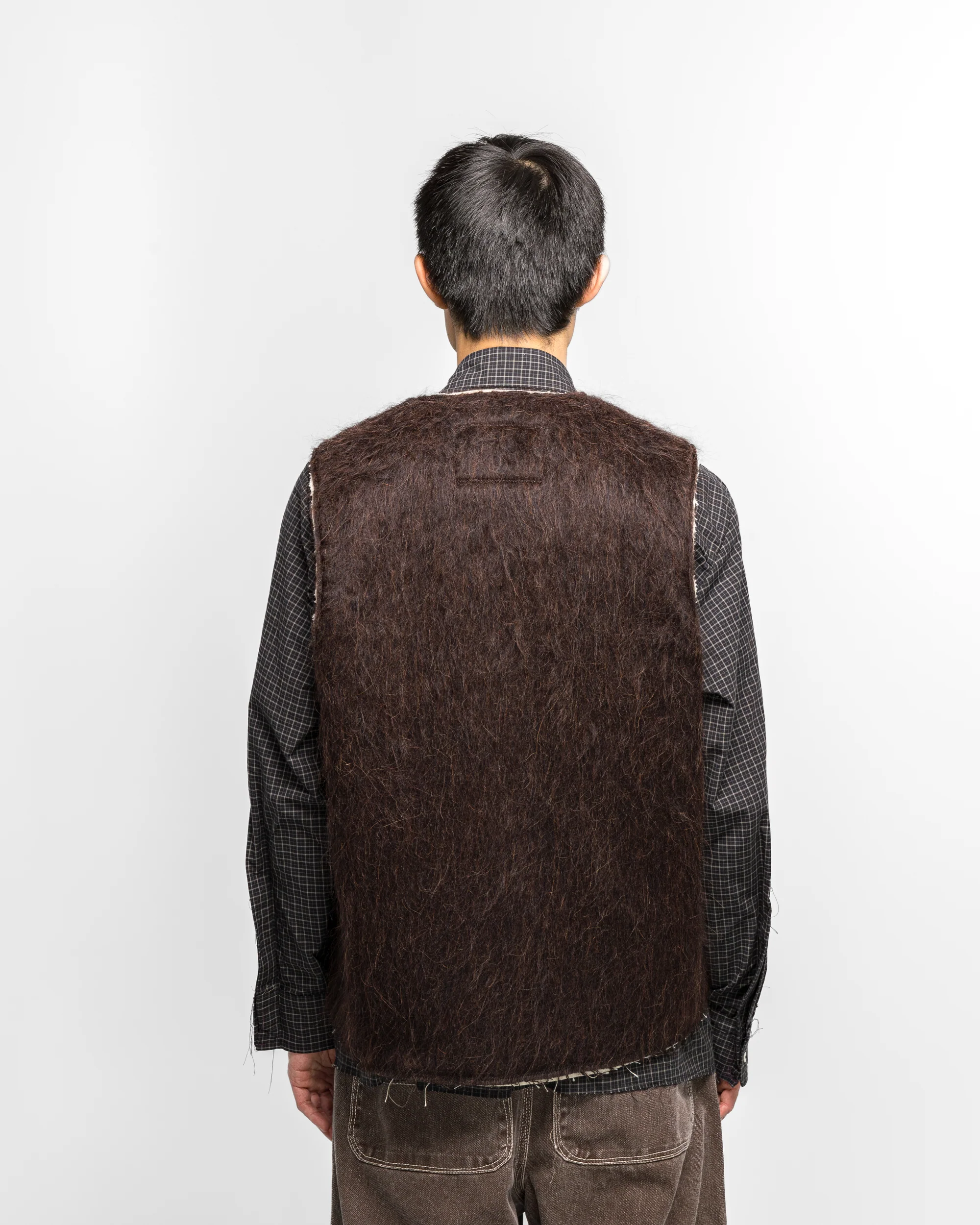 Zip Vest - Brown Hairy Wool - Image 4