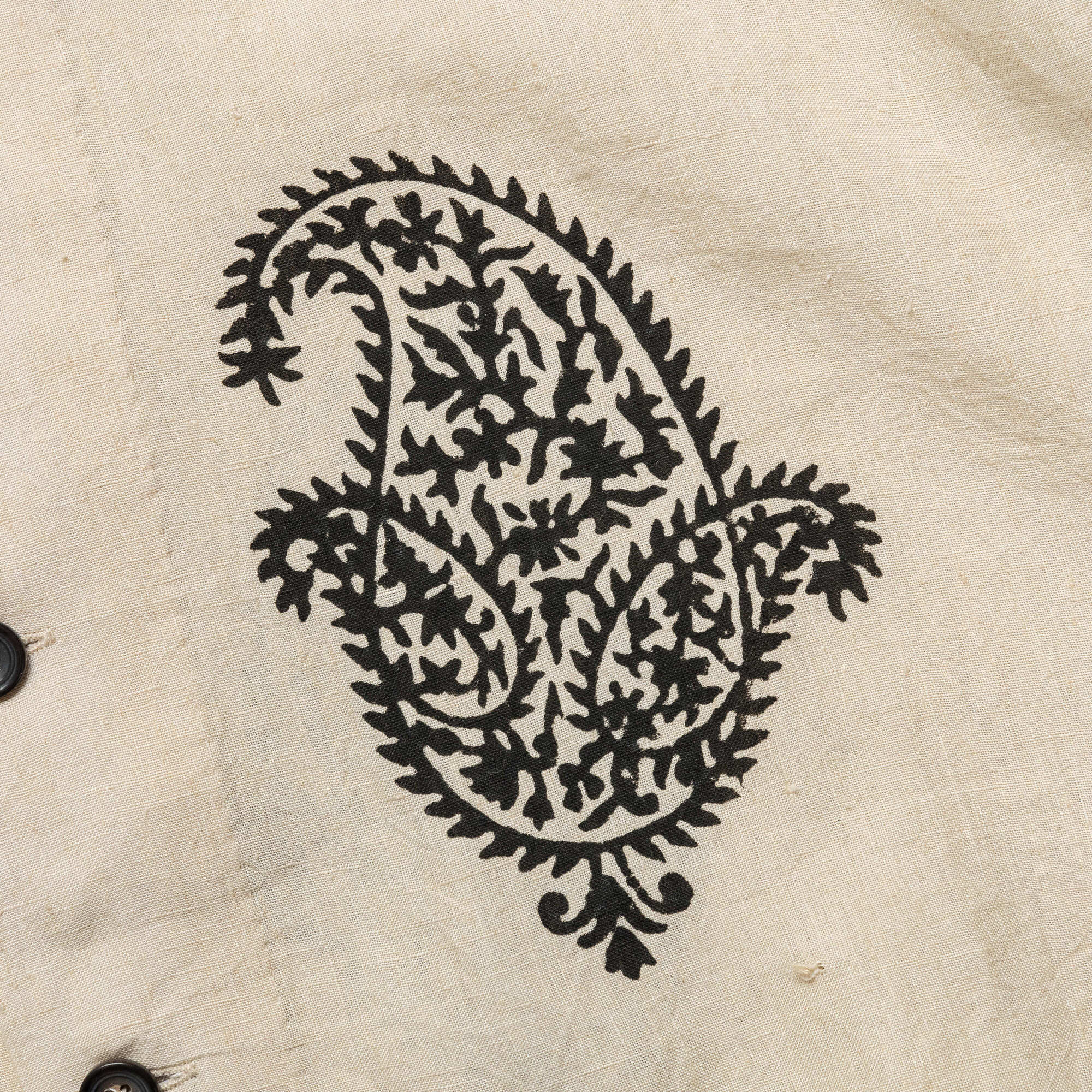 Camp Shirt LS - Hand Block Printed Paisley Harda/Black - Image 4