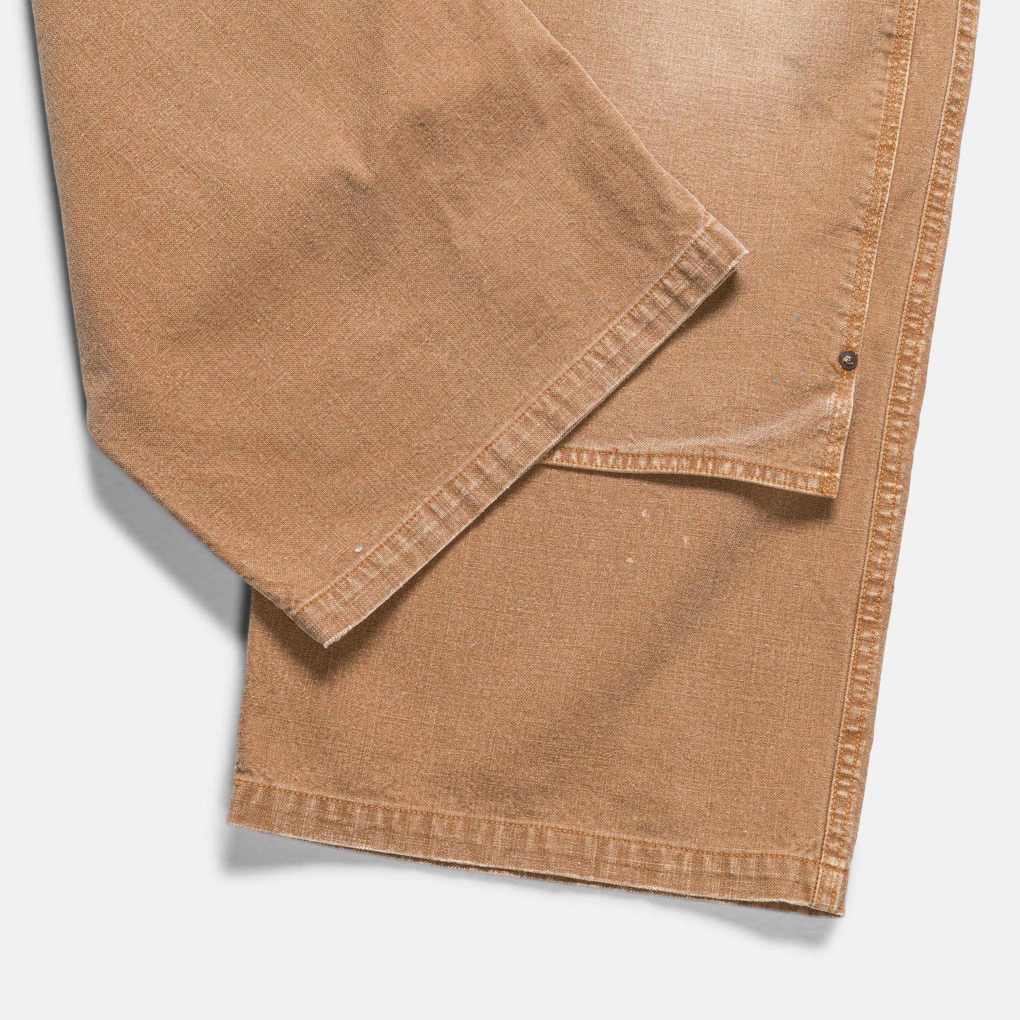 Canvas W-Knee EASY Baggy Pants (FARMER Remake) - Gold - Image 8
