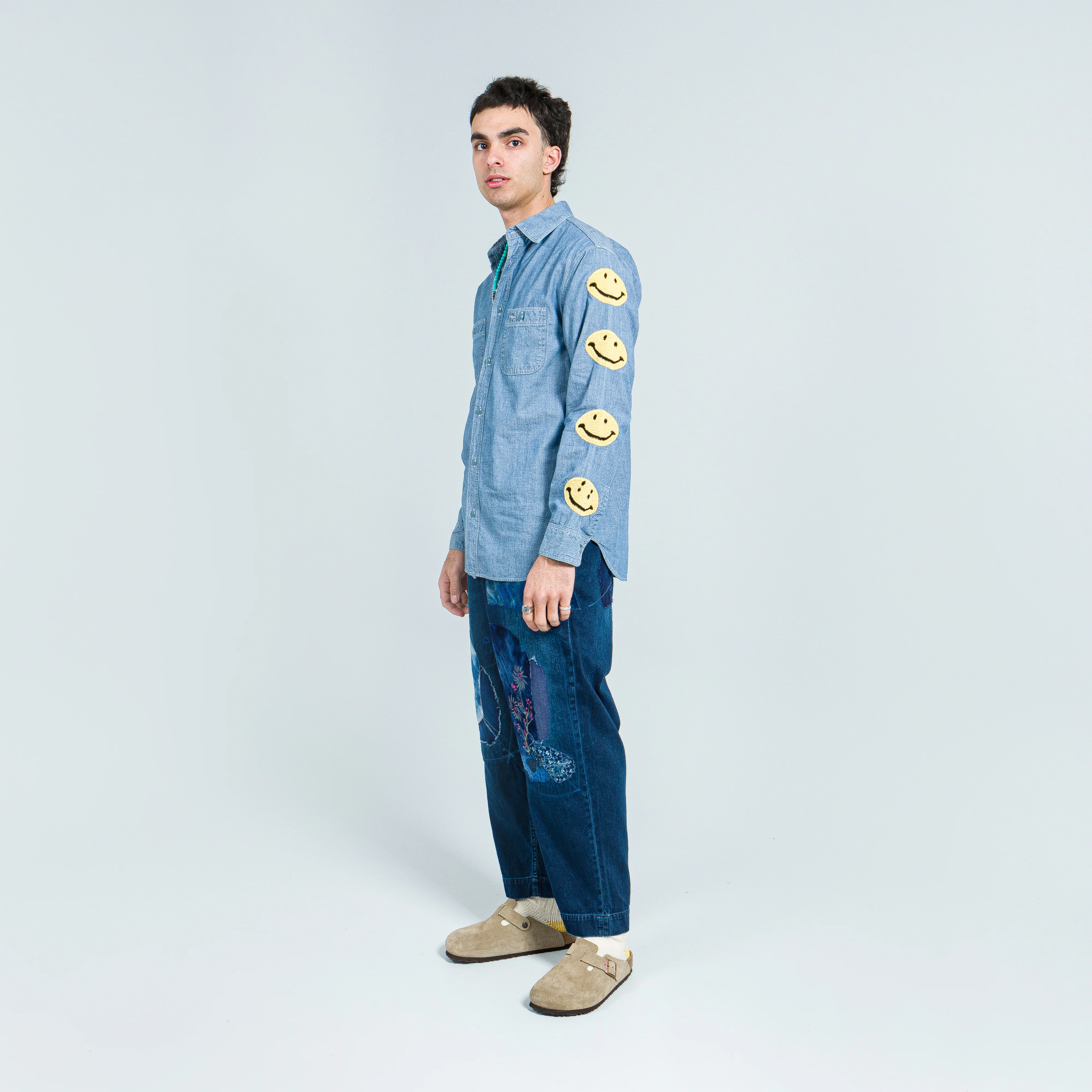 Chambray Work Shirt (Smile) - Sax - Image 4