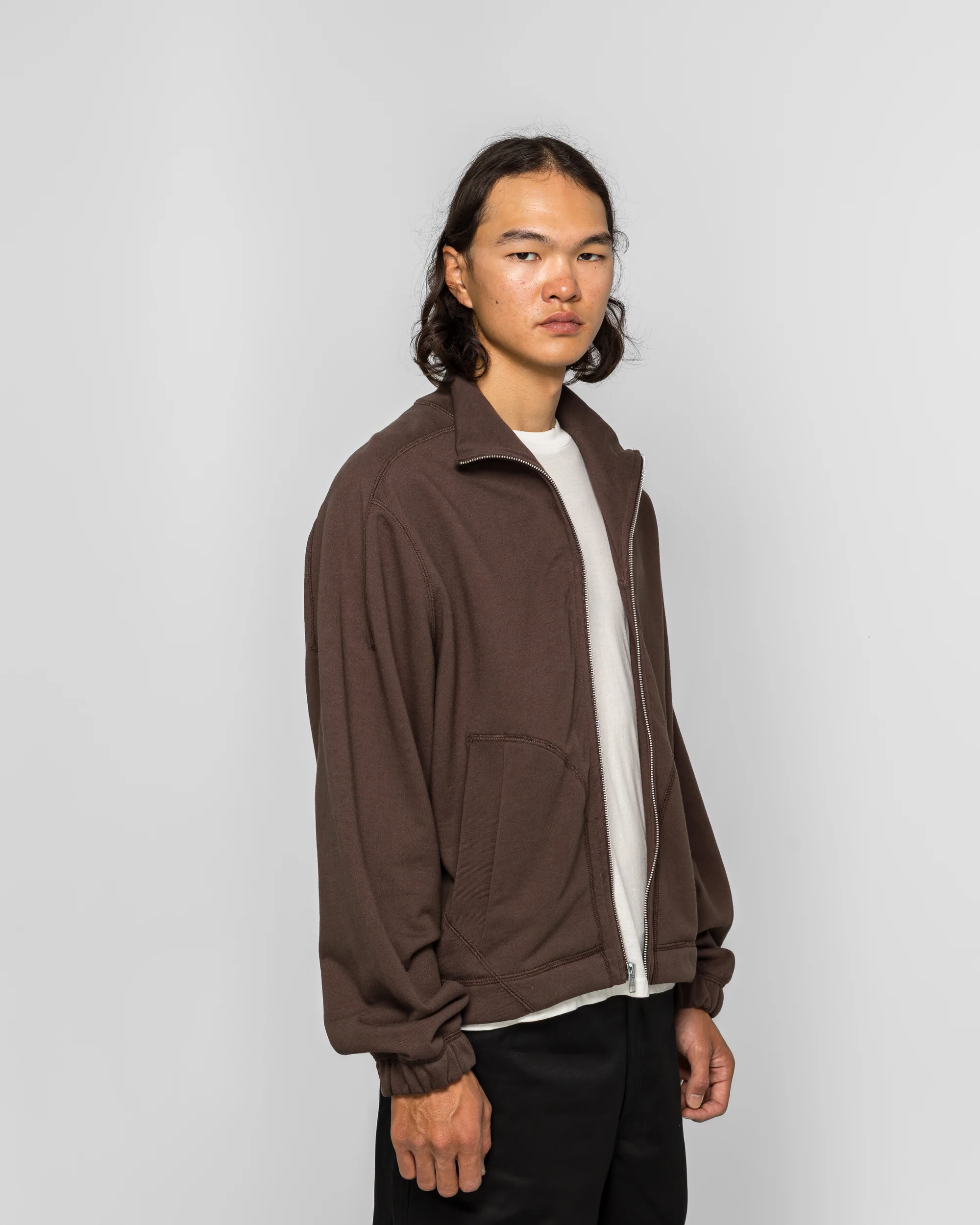 Knot Zip Sweater - Brown - Image 3