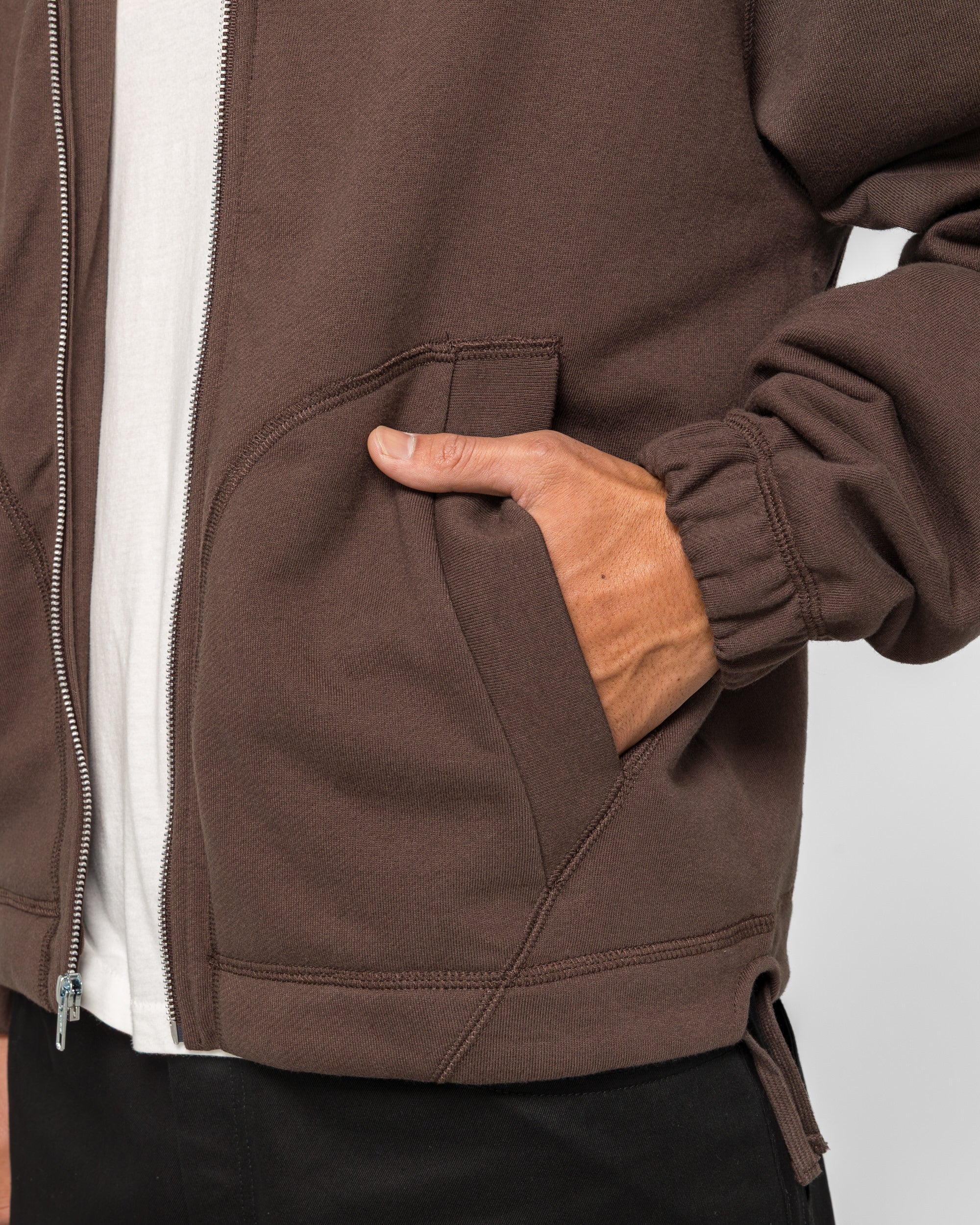 Knot Zip Sweater - Brown - Image 5