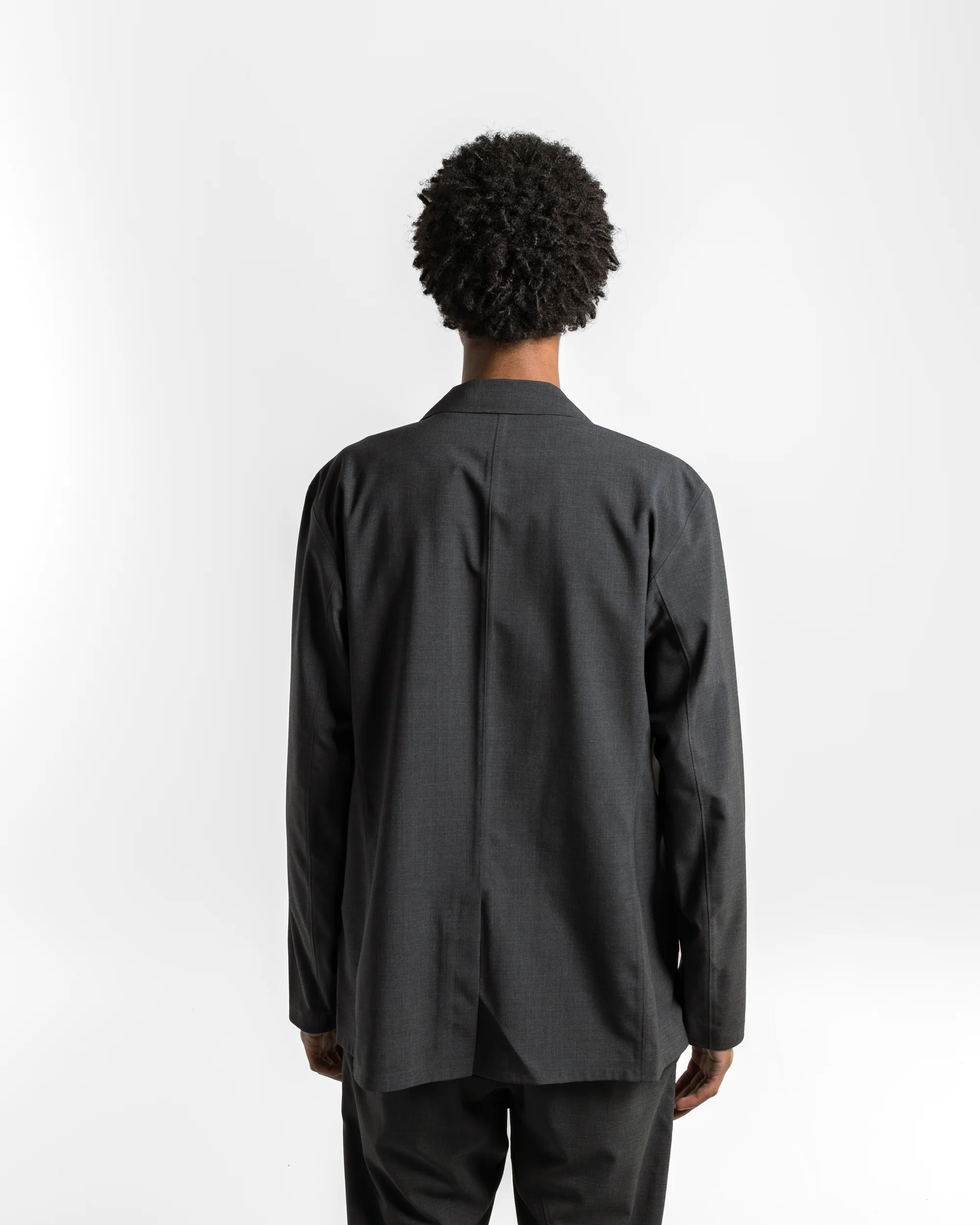 Convex Wool Blazer - Black Heather - Image 4