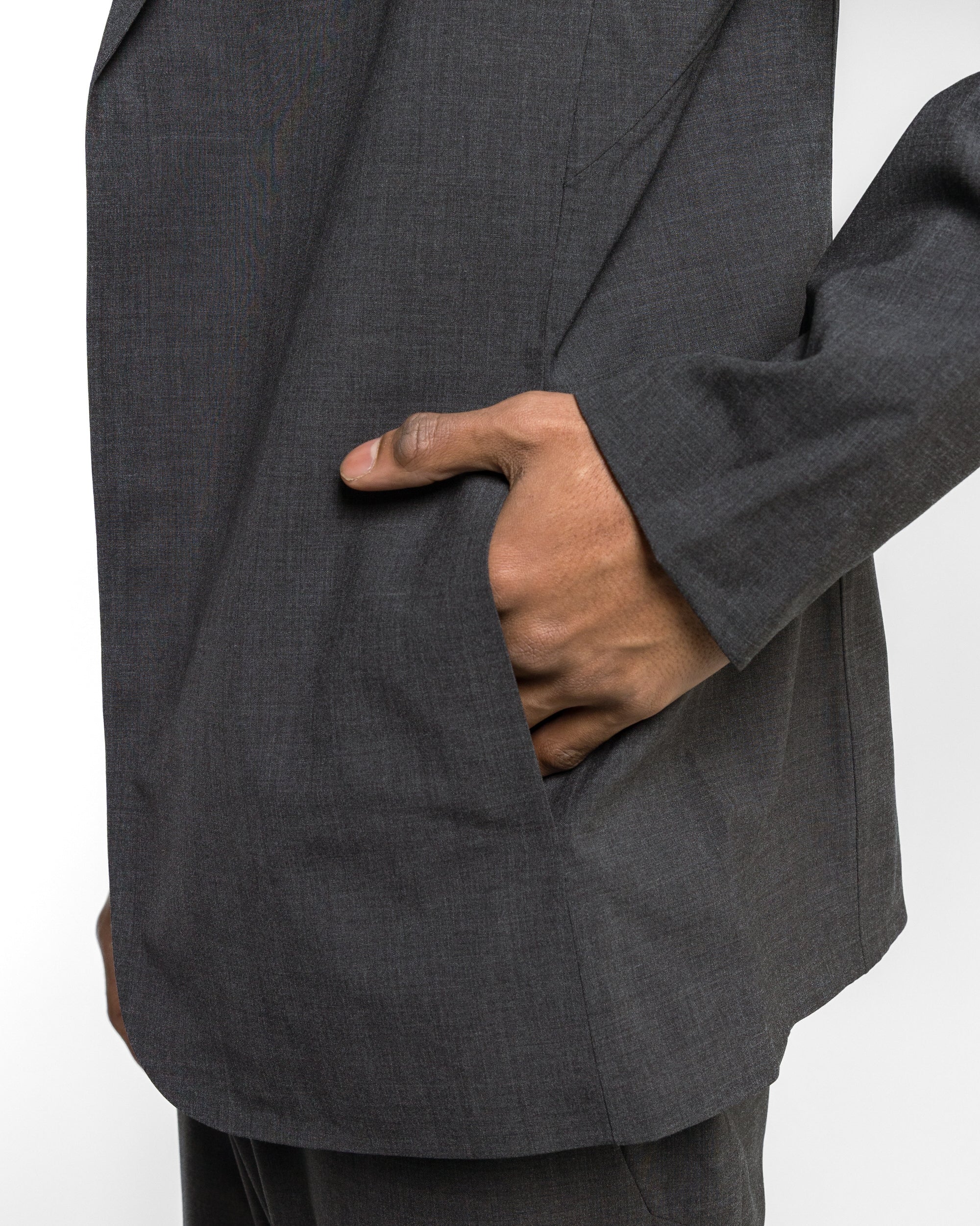 Convex Wool Blazer - Black Heather - Image 5