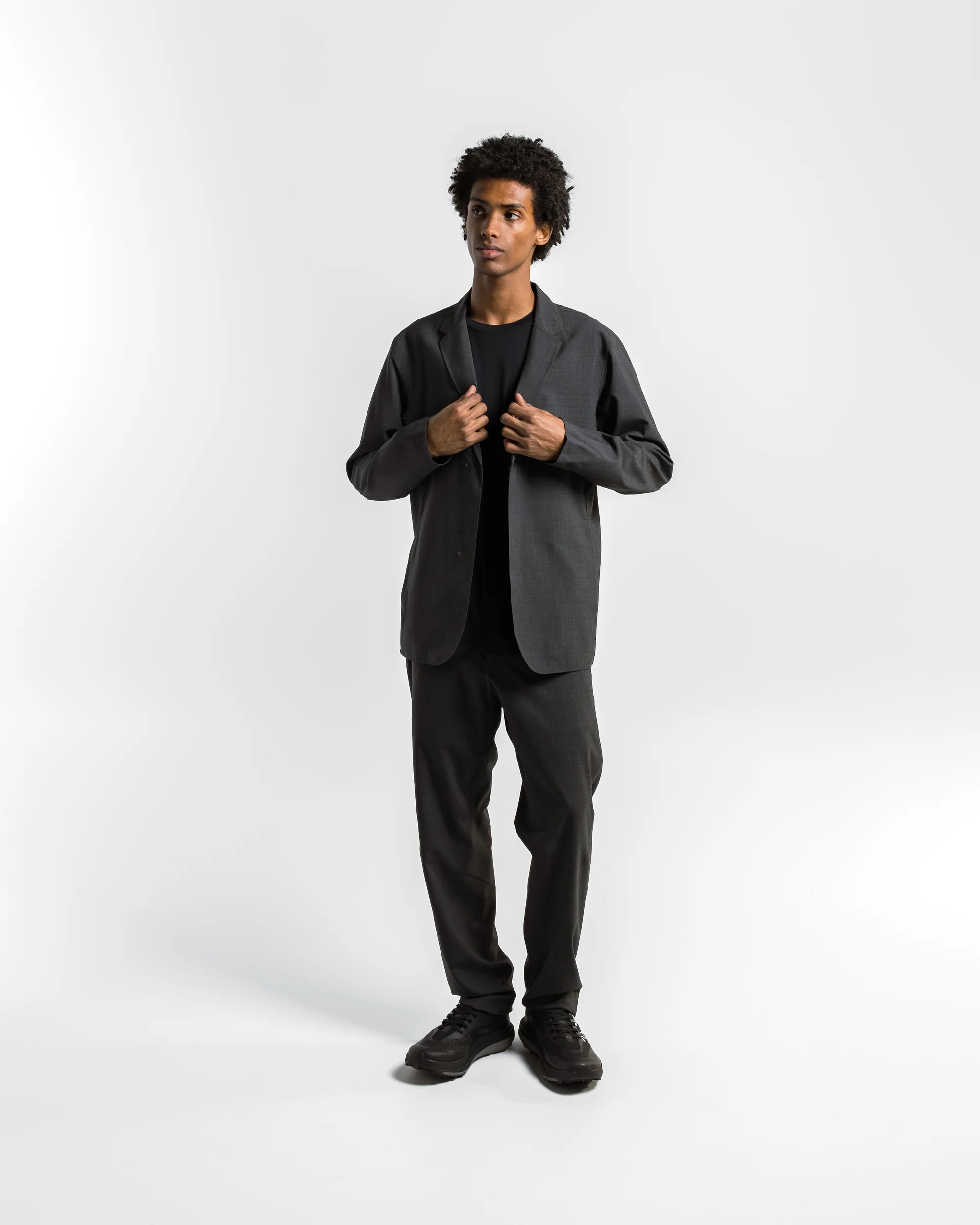 Convex Wool Blazer - Black Heather - Image 6