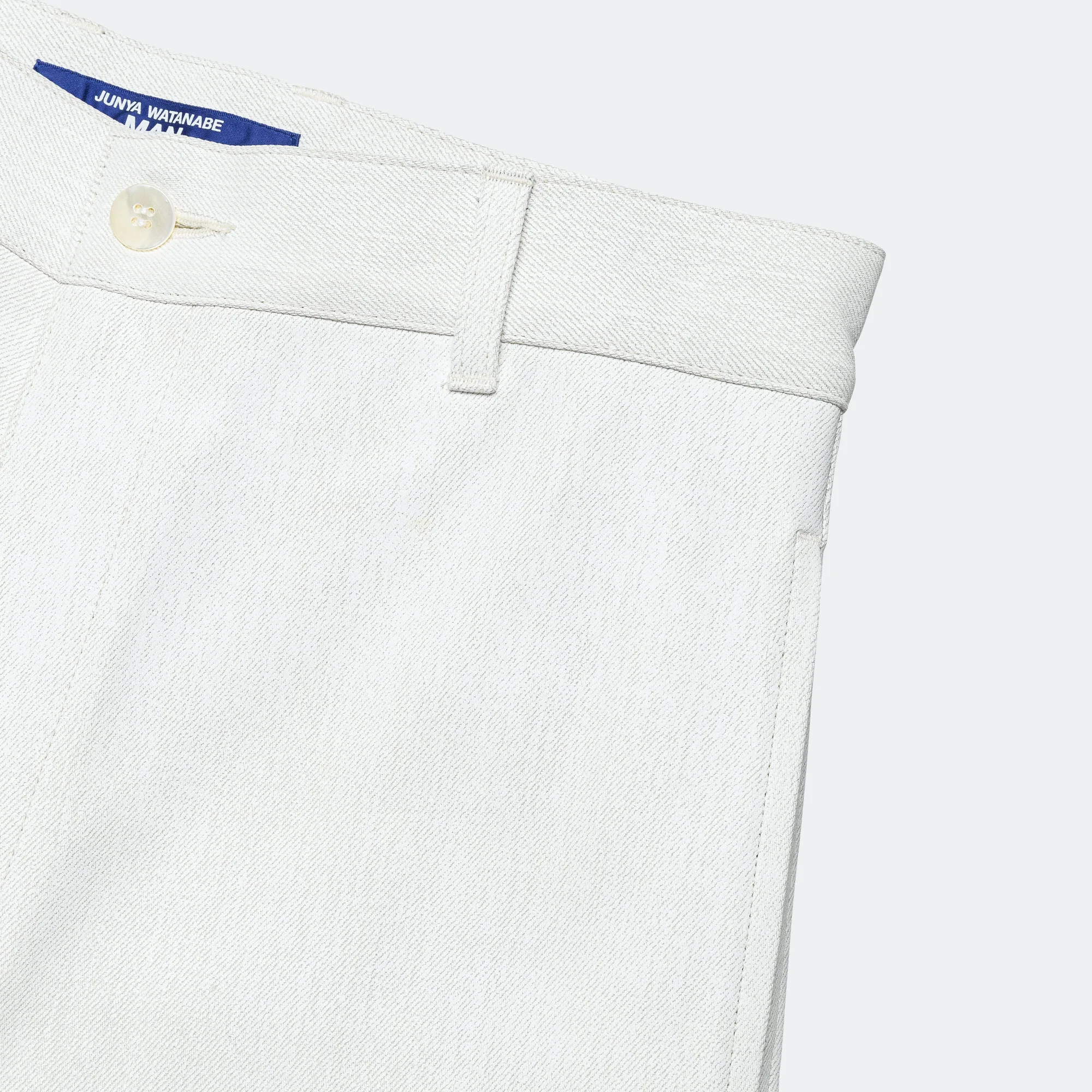 Cotton Denim Foil Pant - Off White - Image 4