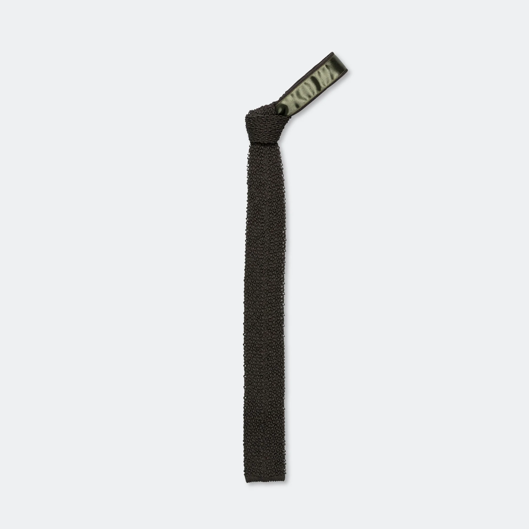 Cotton Knit Tie Solid - Olive