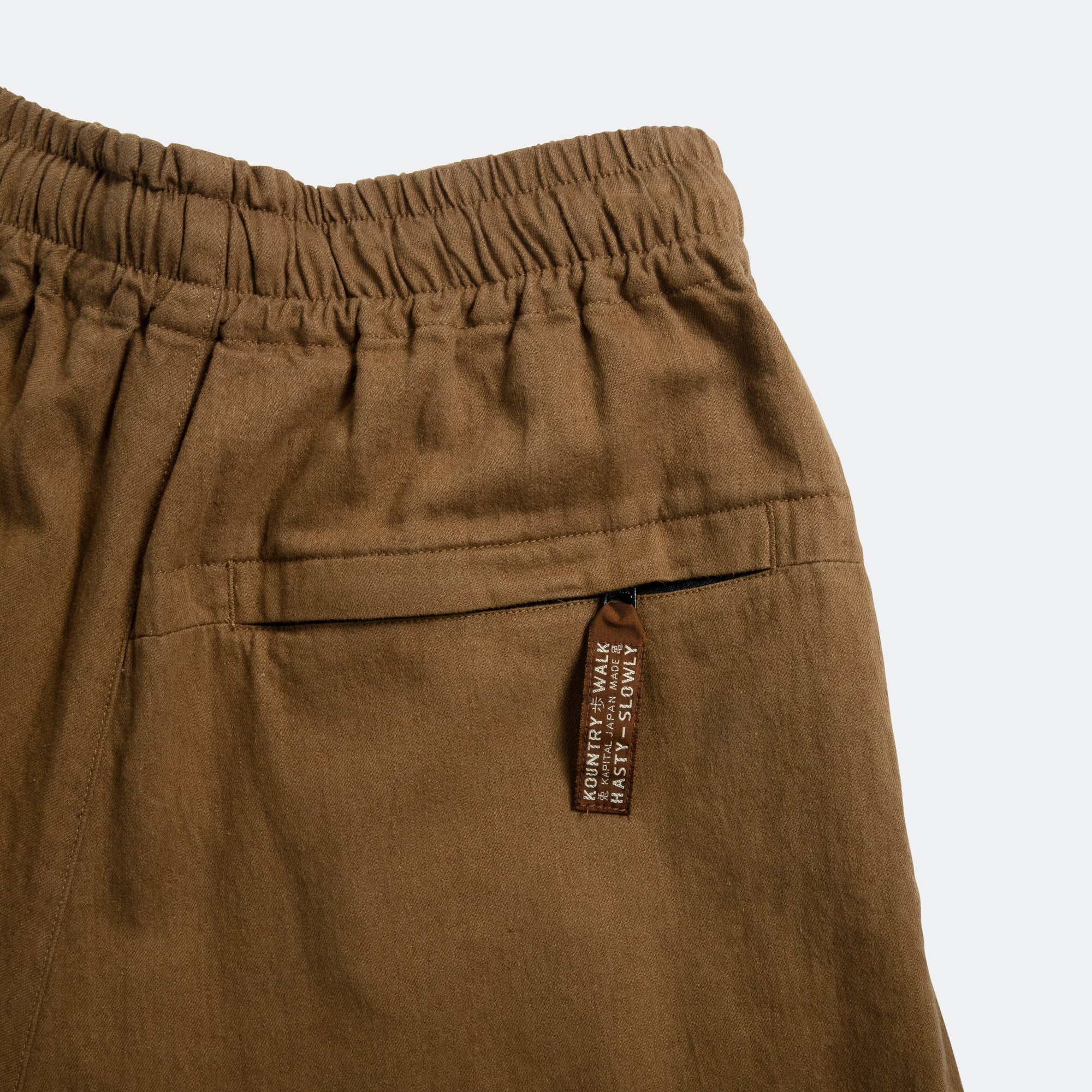 Cotton Linen Twill RUDE Buggy Pants - Khaki - Image 3