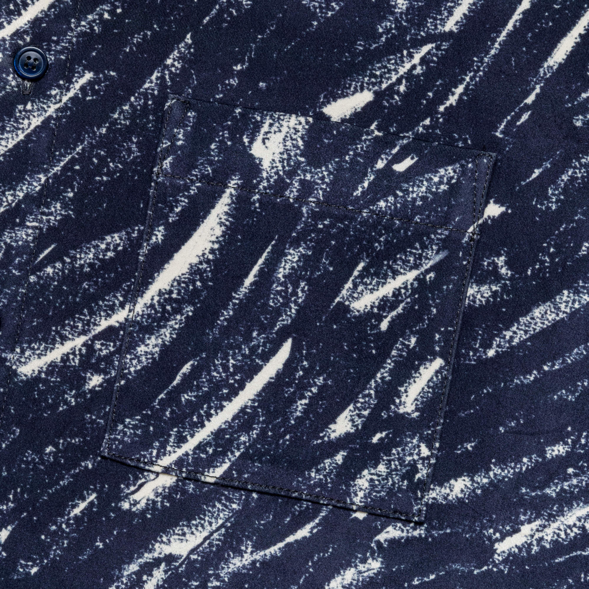 Crayon Pattern Flocked Denim Shirt - Blue - Image 4