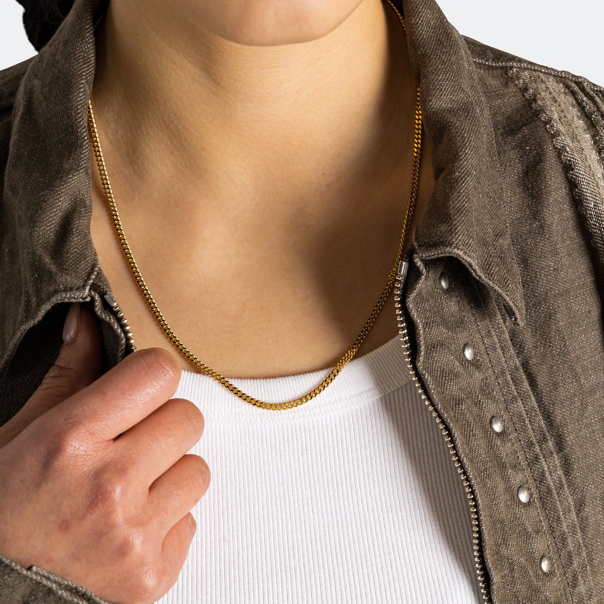 Curb Chain M - 18K Gold/925 Silver - Image 2