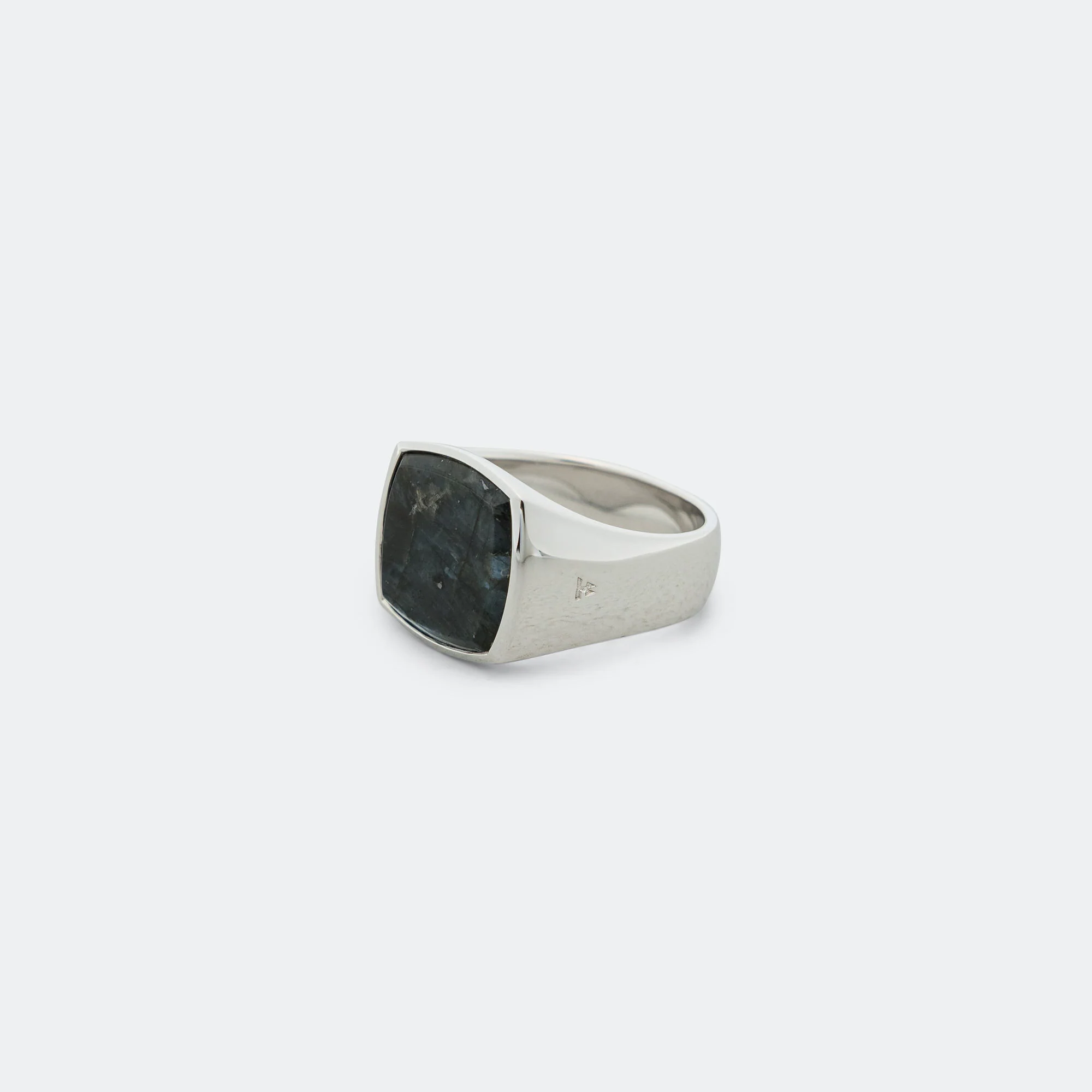 Cushion Ring - Black Larvikite/925 Silver - Image 2