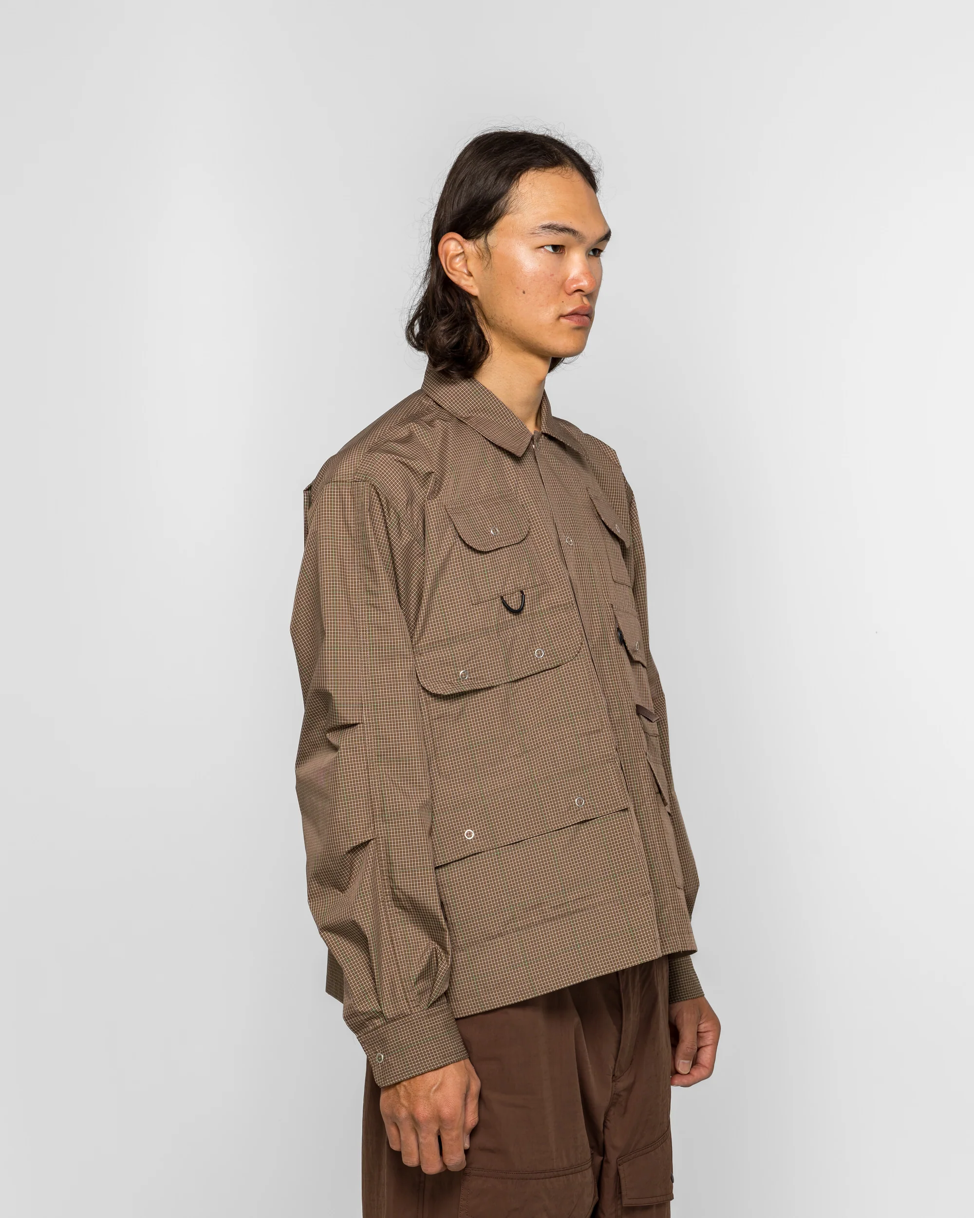 Tech Multi Fishing Pocket Shirt LS - Brown Gray - Image 3