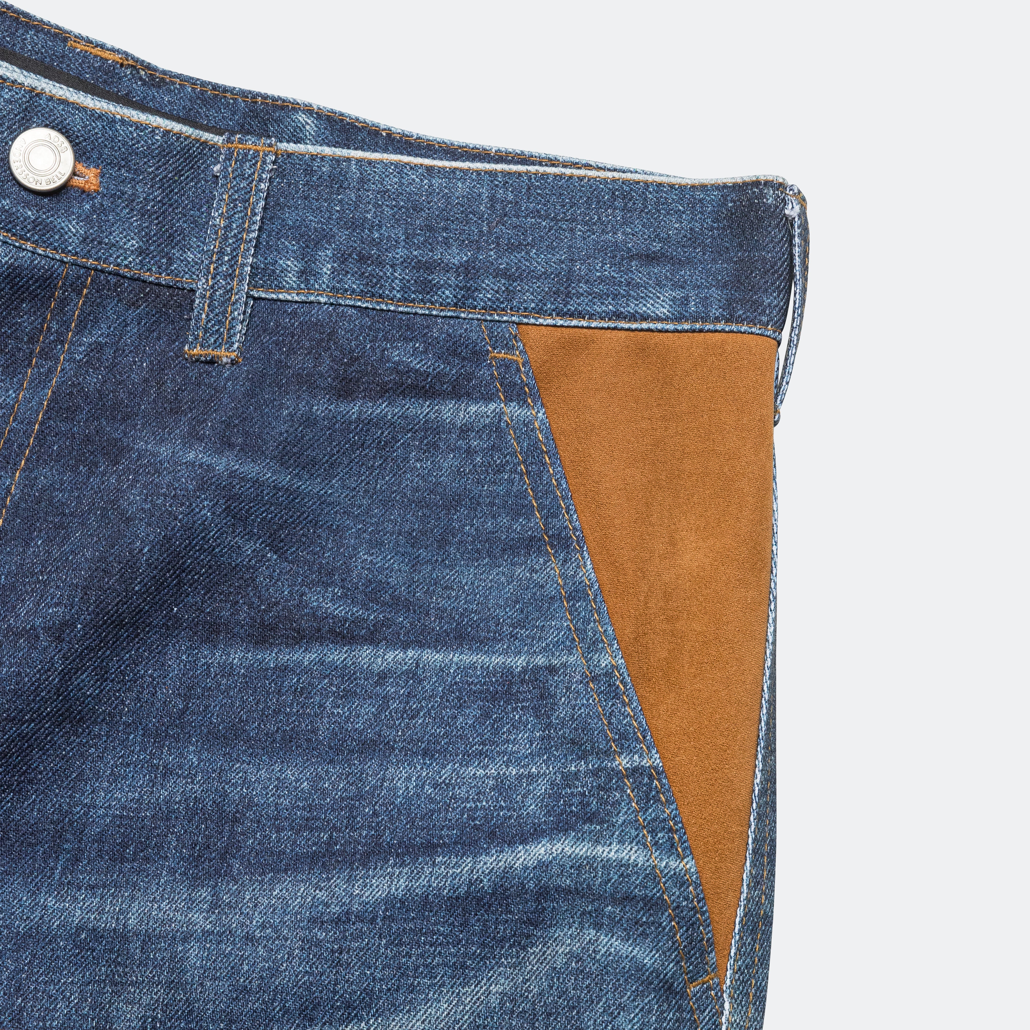 Denim Double Knee Shorts - Blue - Image 4
