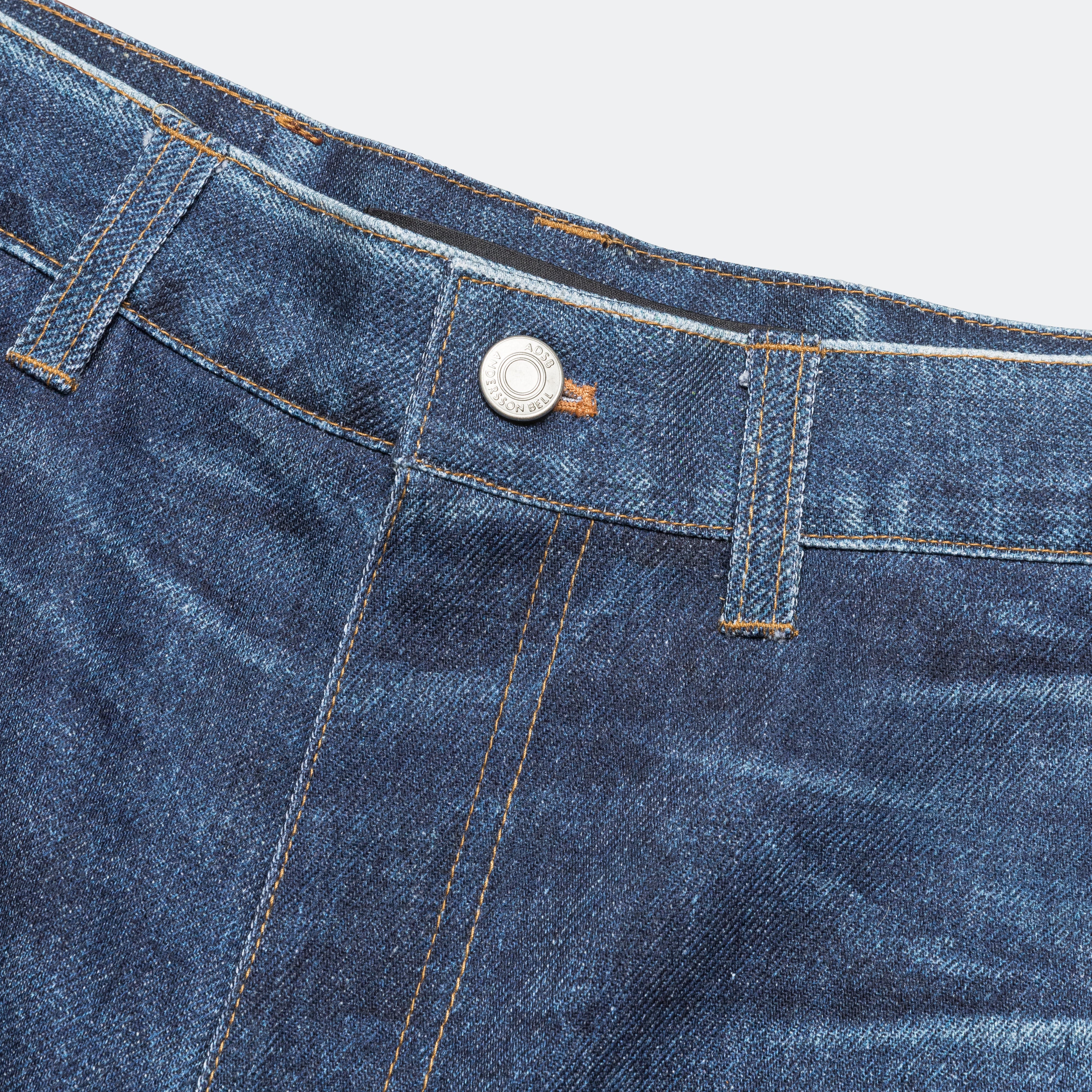Denim Double Knee Shorts - Blue - Image 5