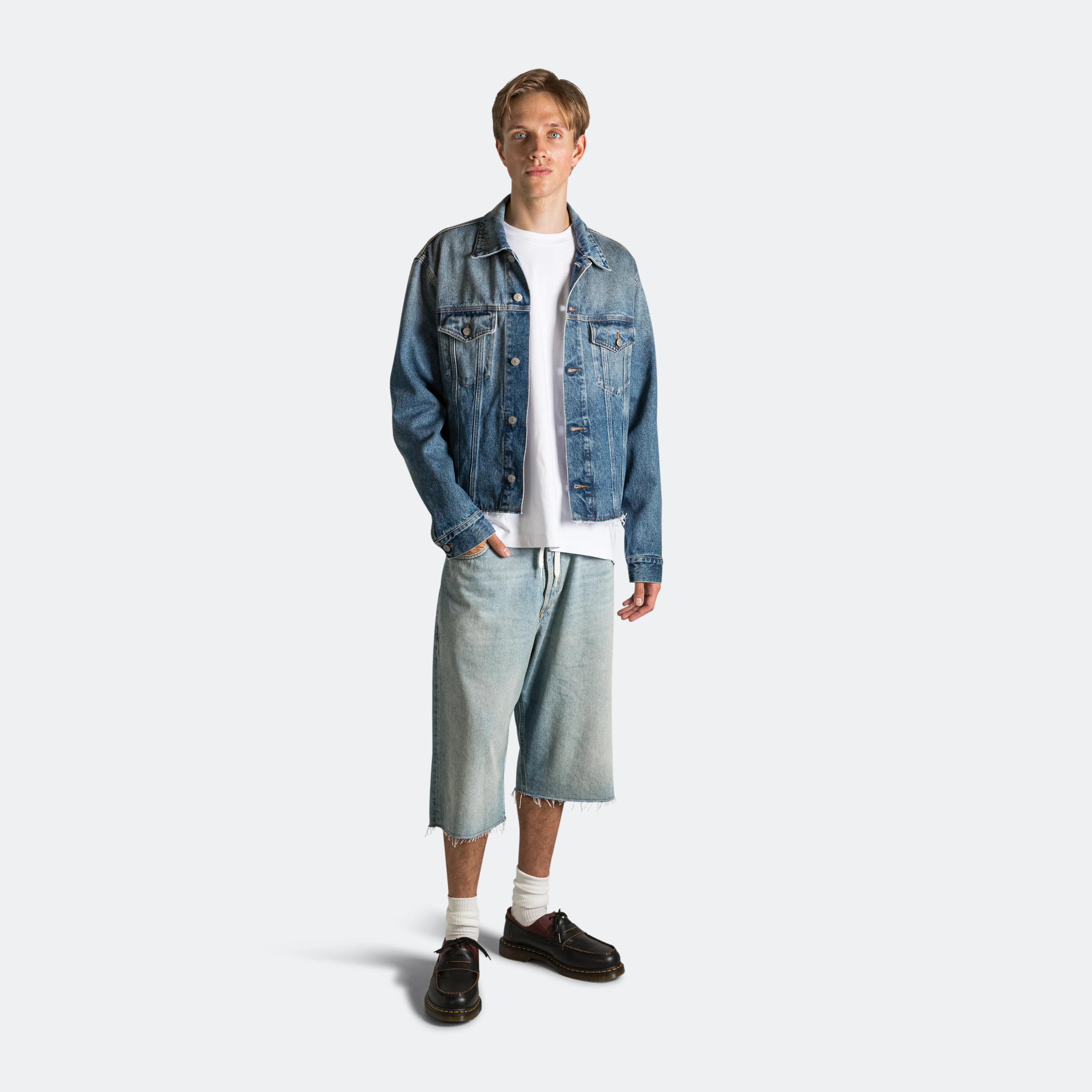 Denim Sports Jacket - Light Blue - Image 2