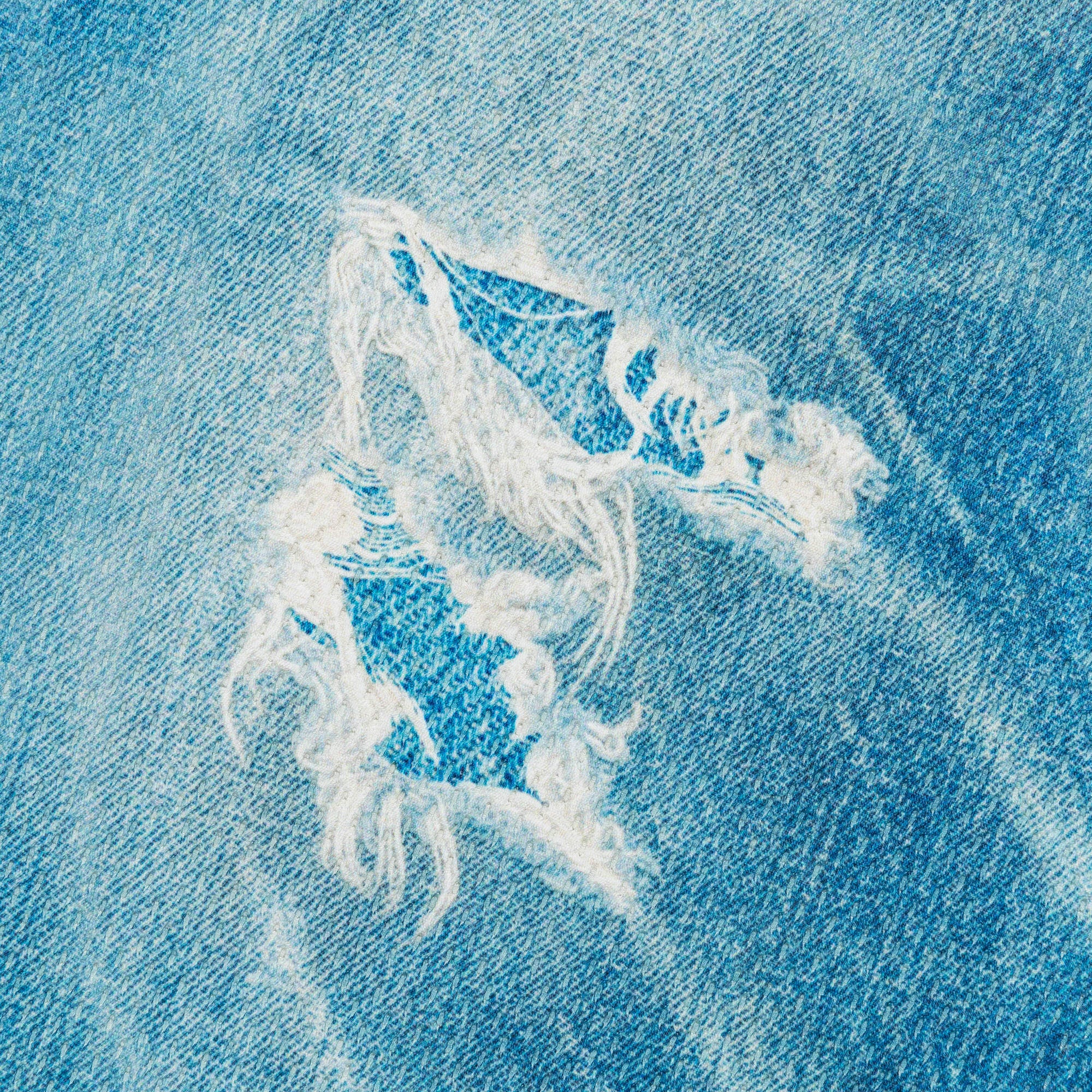Denim Trompe L'oeil Mesh Pants - Blue - Image 7