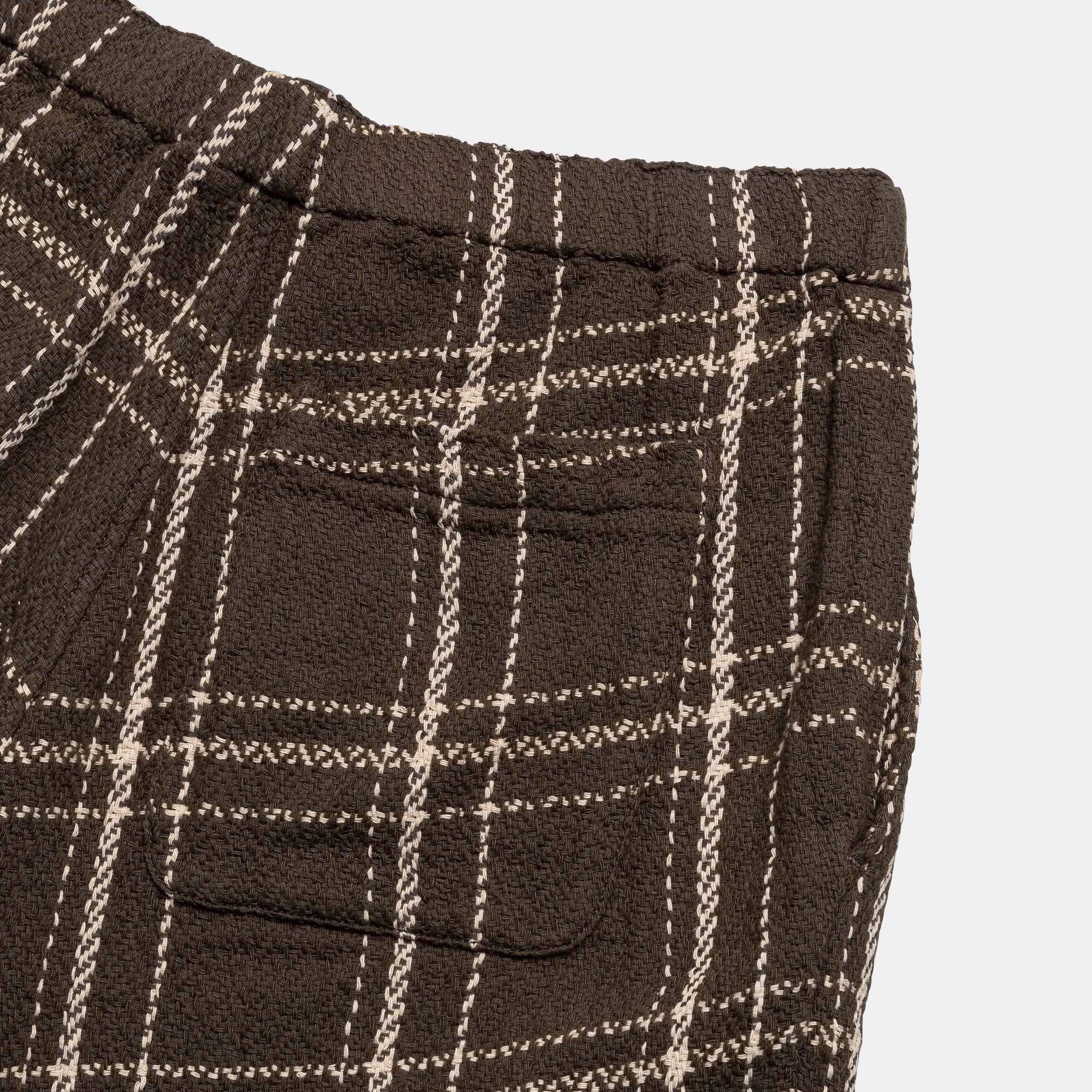 Easy Shorts Loose Weave Plaid - Brown - Image 6