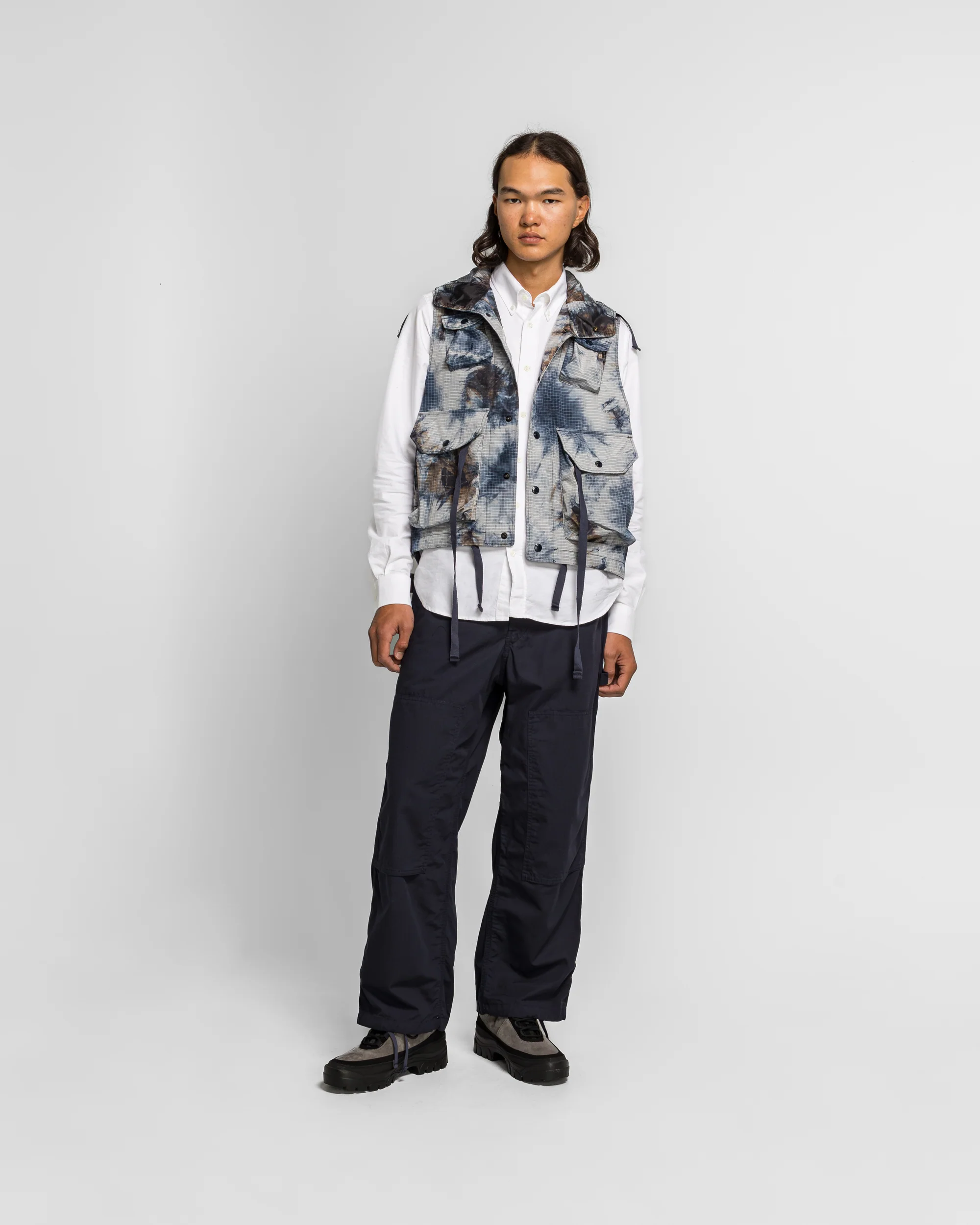 Field Vest - Navy Nylon Tie Die Print Ripstop - Image 6