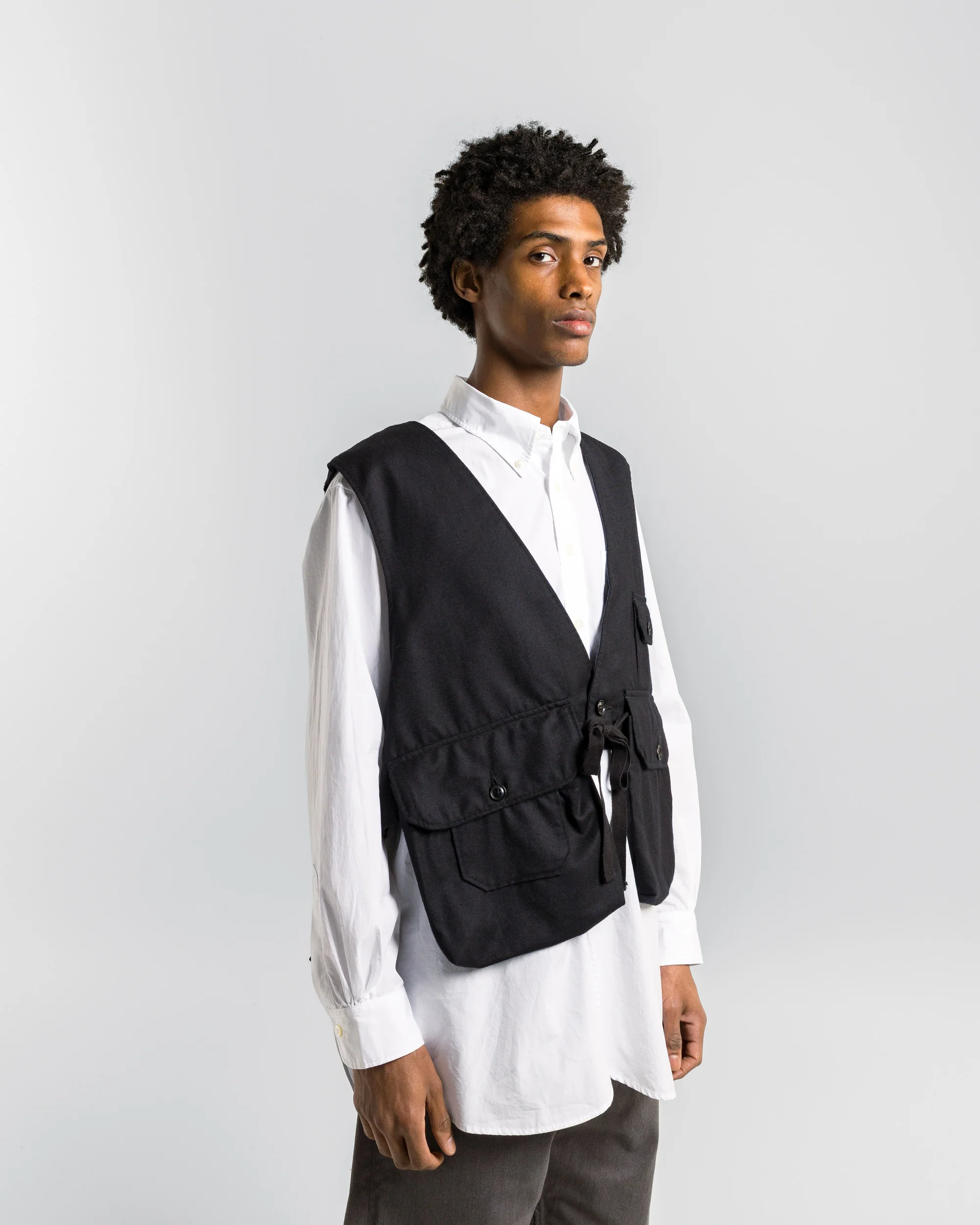 Fowl Vest - Dark Navy High Count Worsted Wool - Image 3