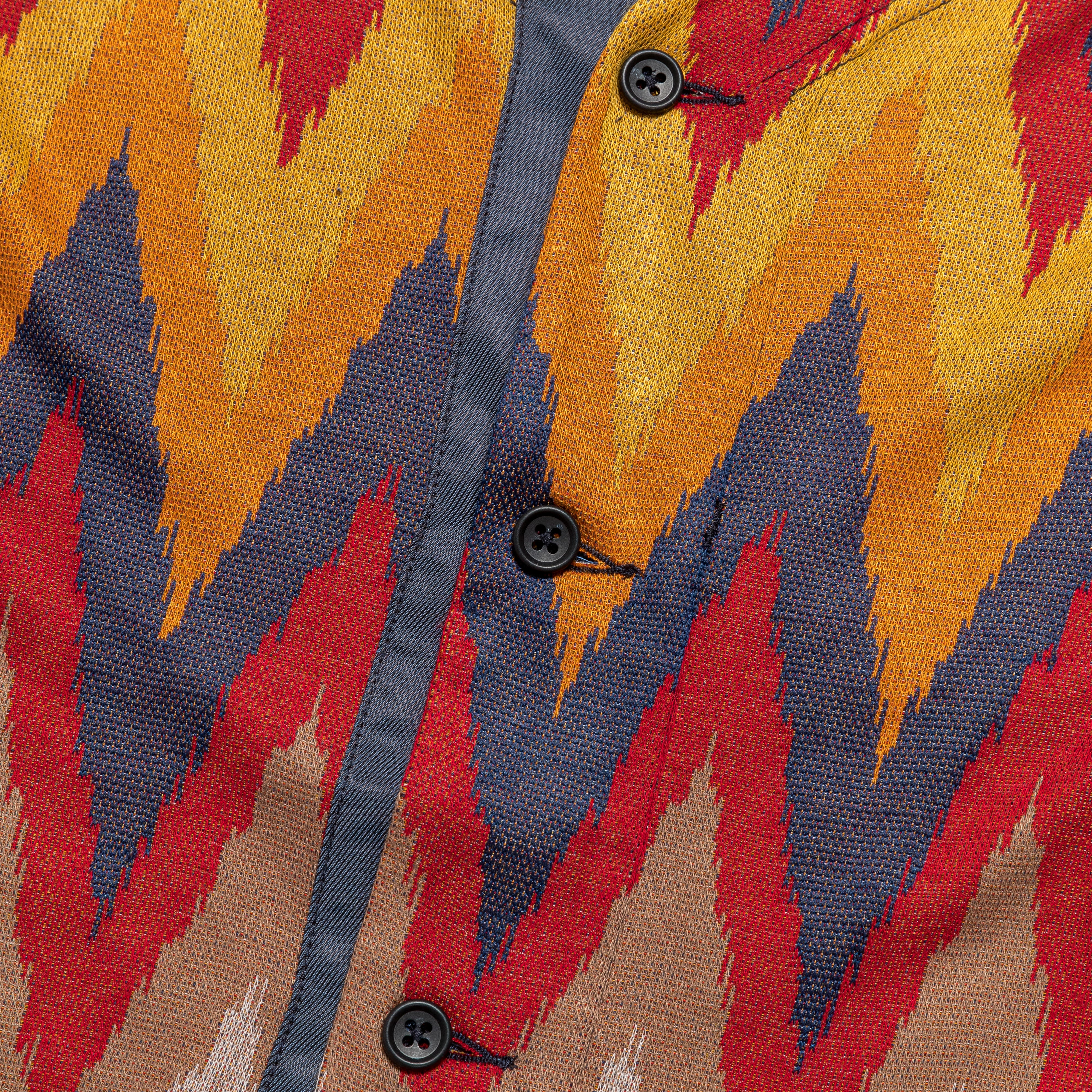 Knit Cardigan - Red/Navy Ikat Knit - Image 5