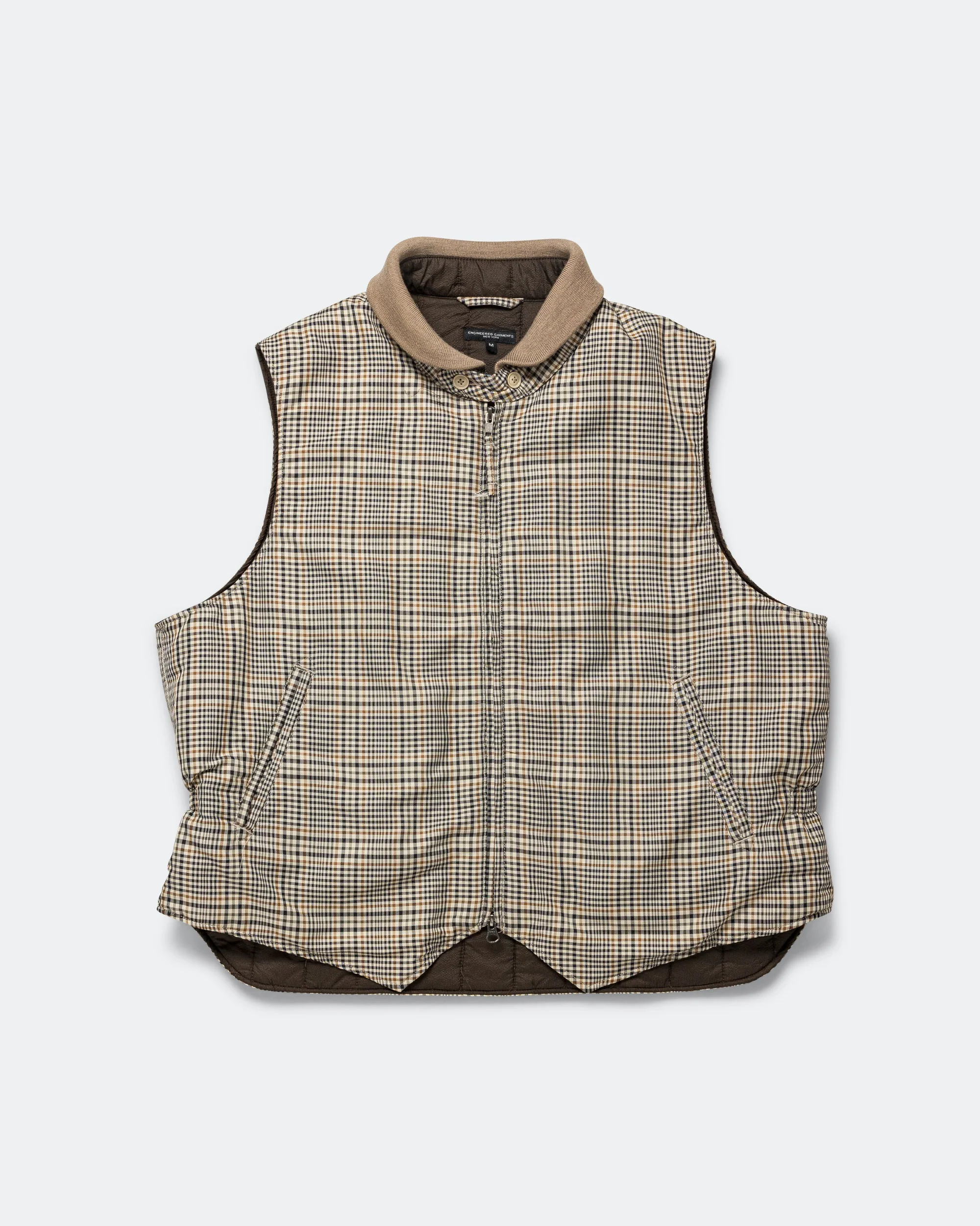 LL Vest - Khaki Plaid Polyester Cloth