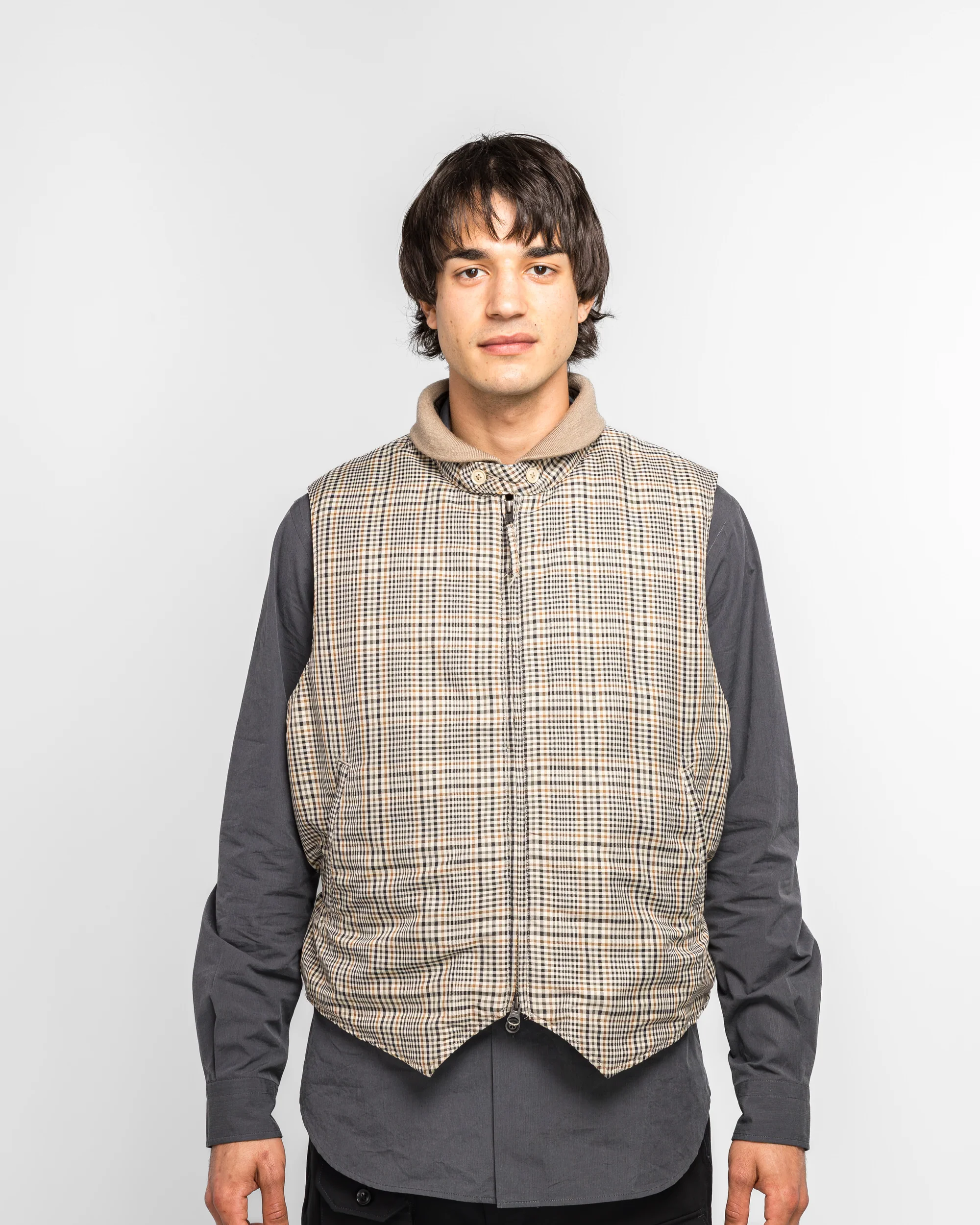 LL Vest - Khaki Plaid Polyester Cloth - Image 2