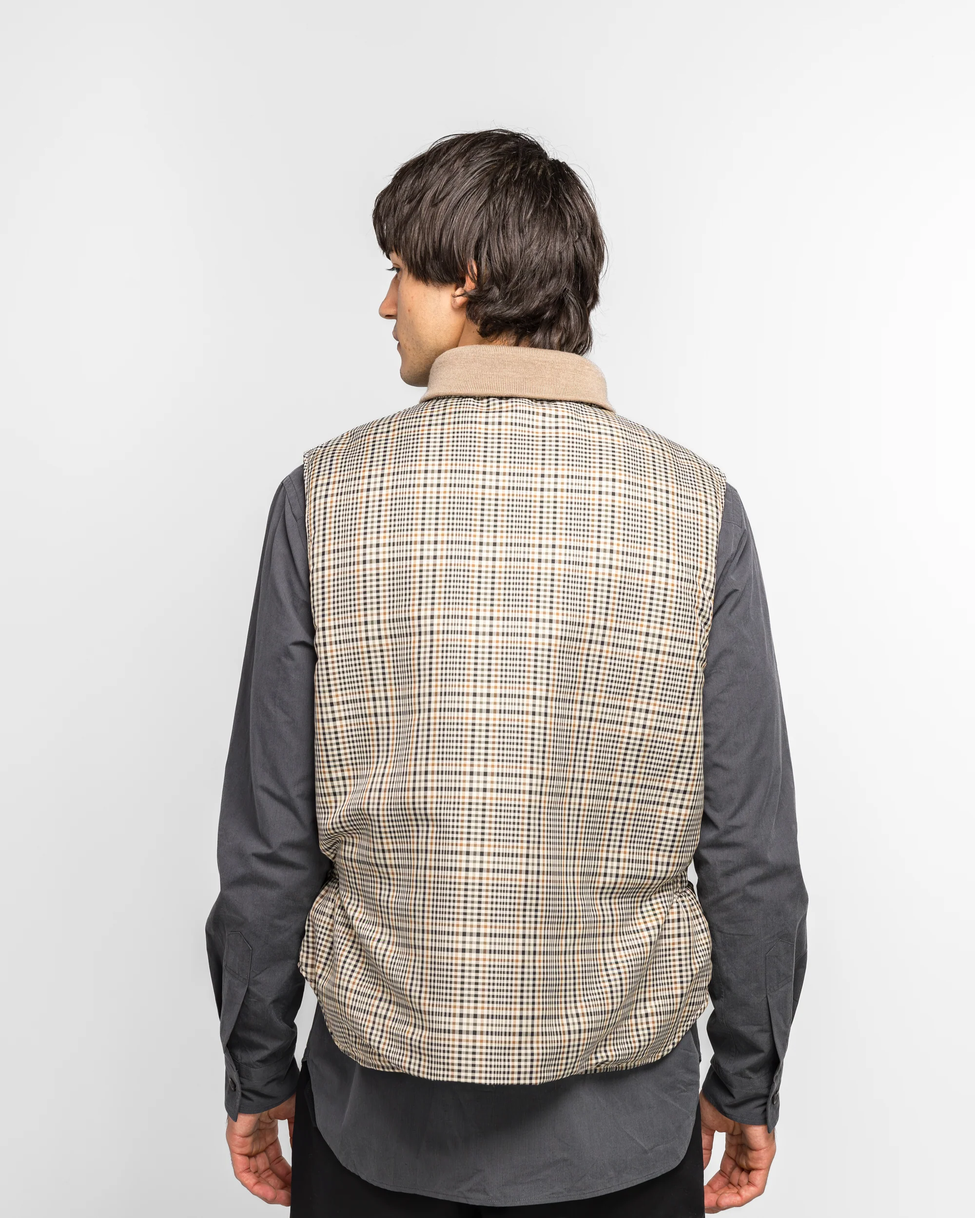 LL Vest - Khaki Plaid Polyester Cloth - Image 4