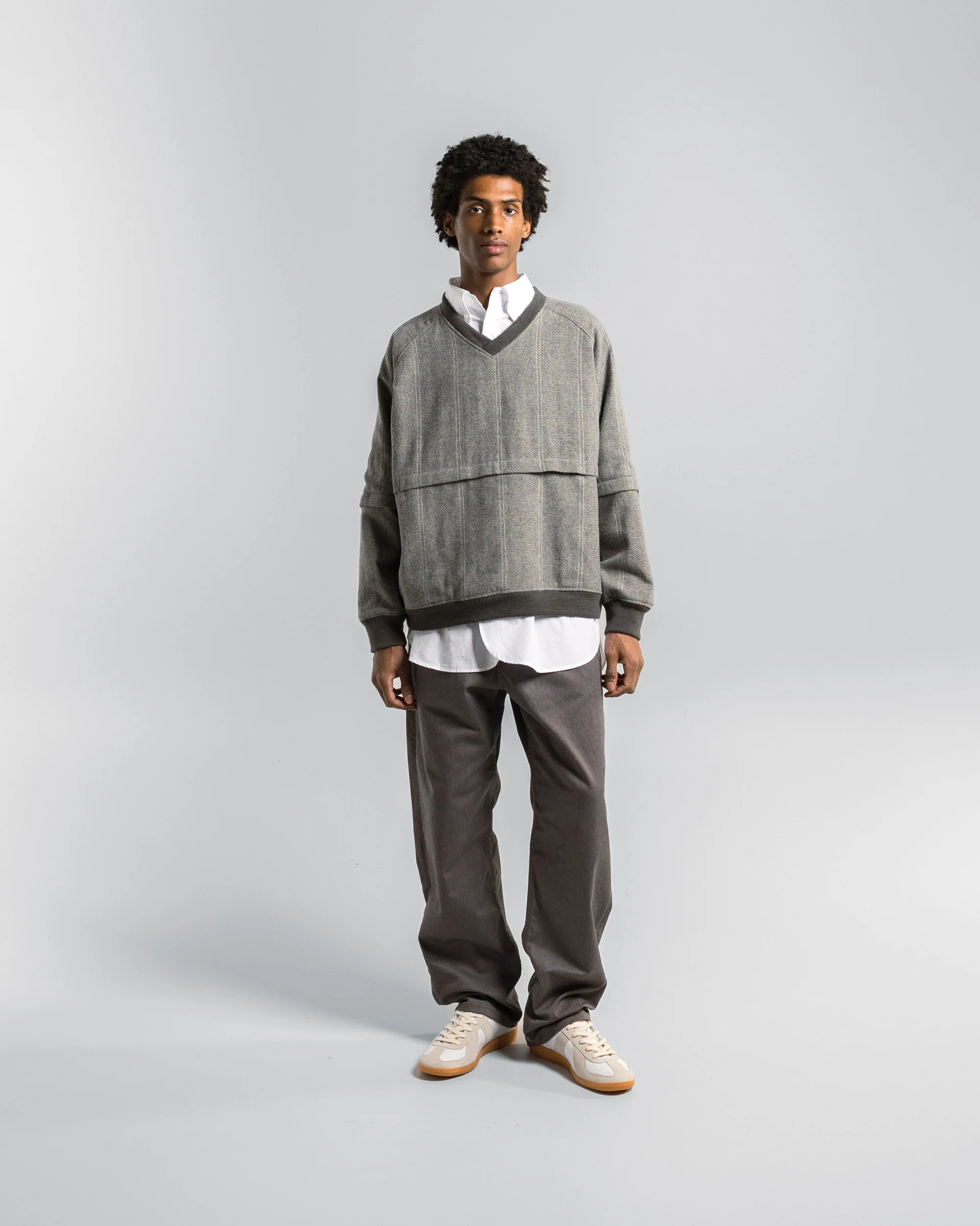 Wind Pull - Light Grey Wool Stribed HB - Image 6