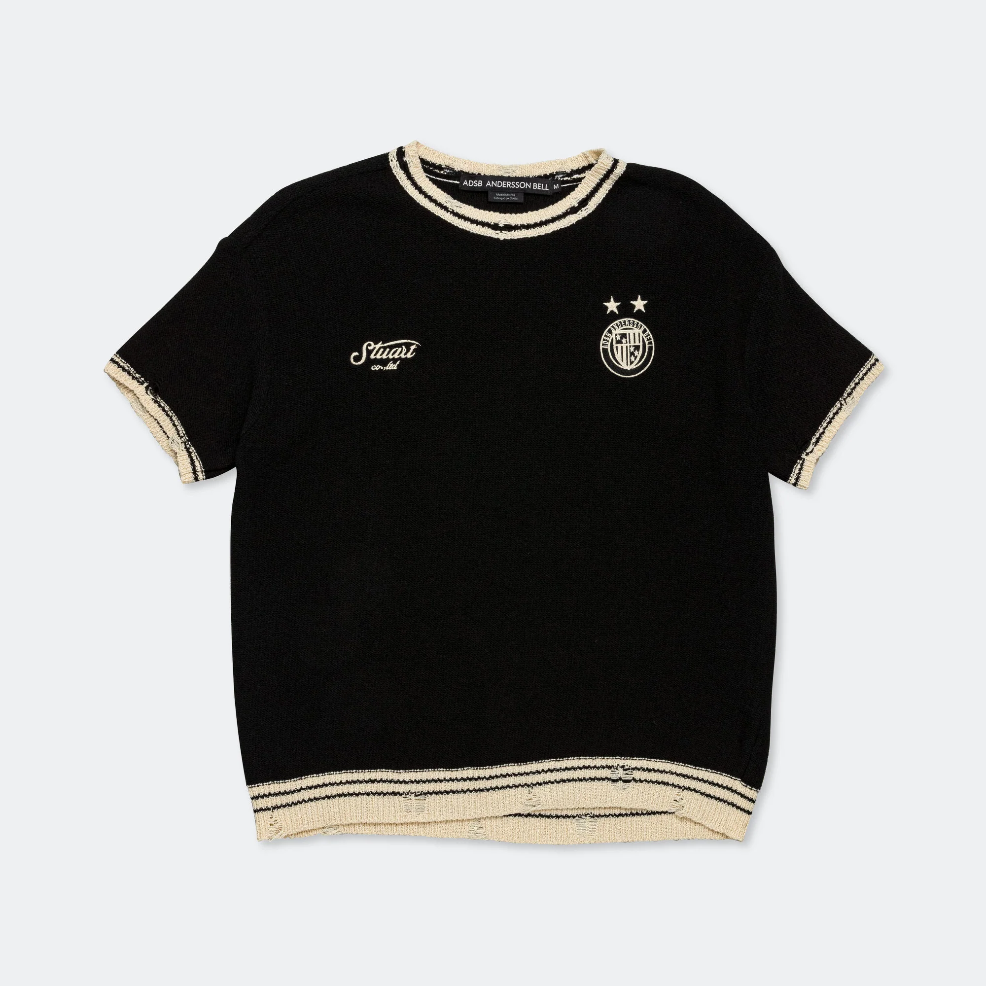 Football Short Sleeve Sweater - Black