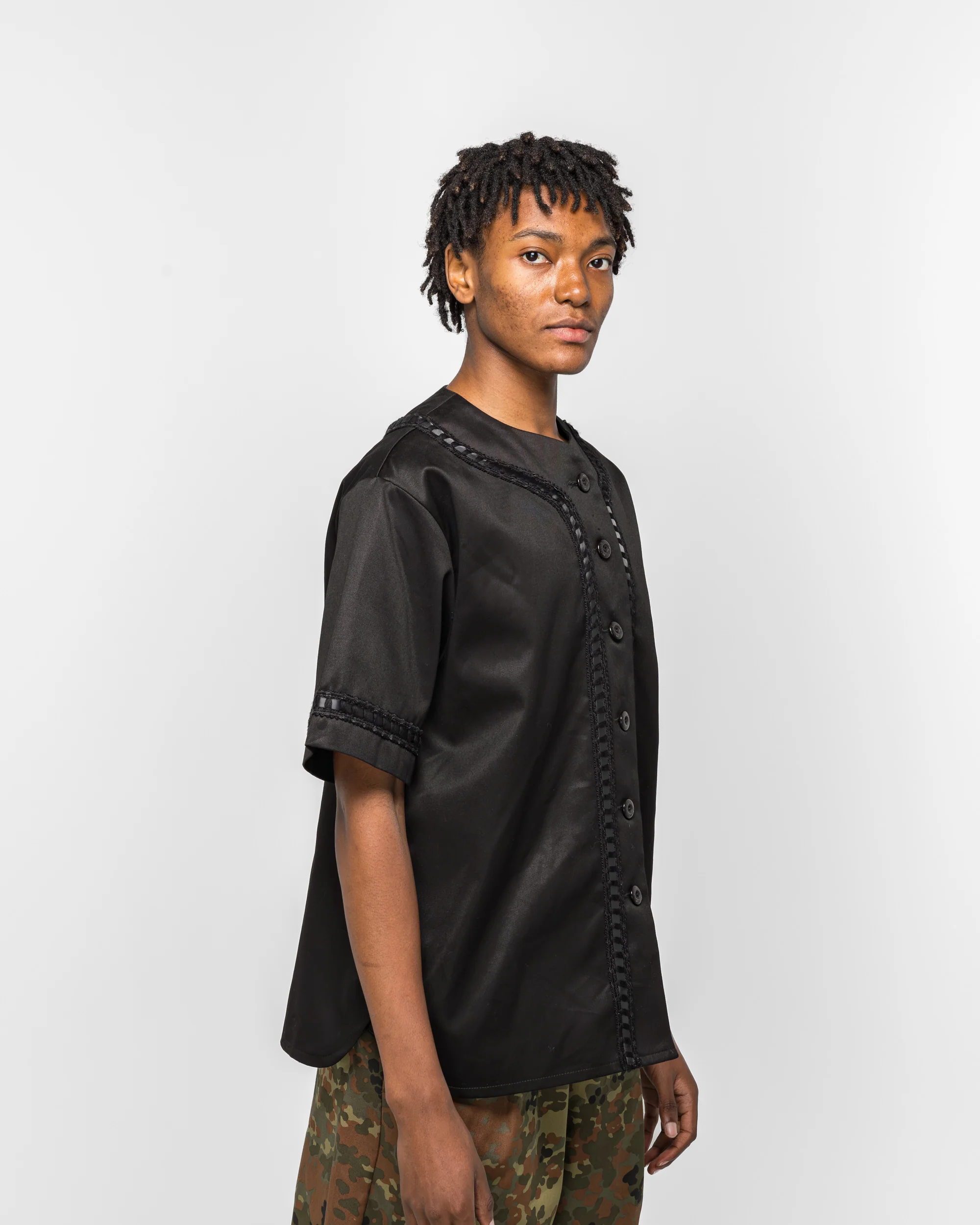Braided Baseball Shirt - Black - Image 3