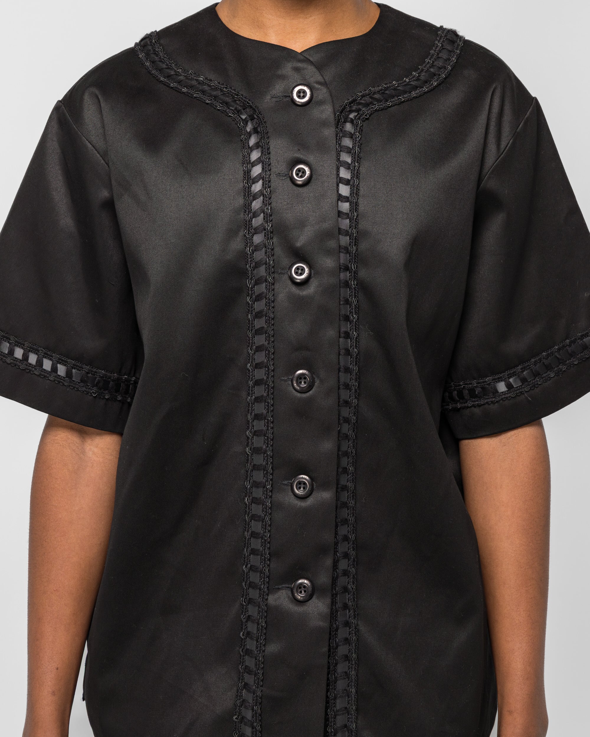 Braided Baseball Shirt - Black - Image 5