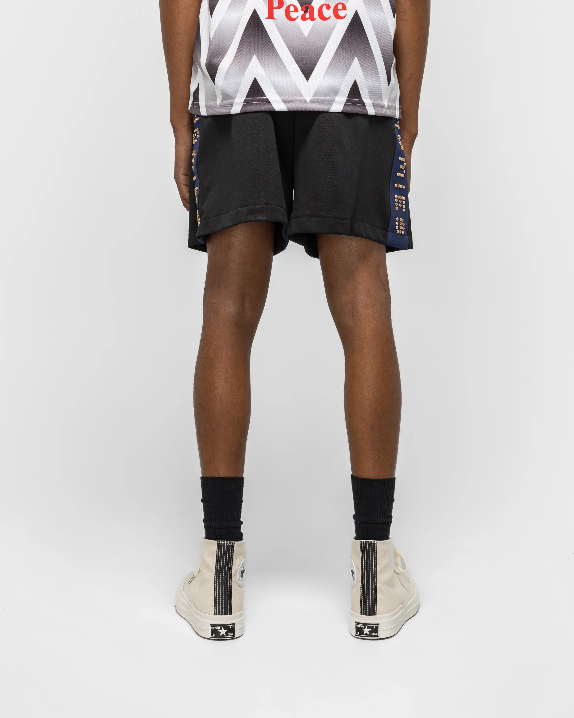 Studded Track Short - Black - Image 4