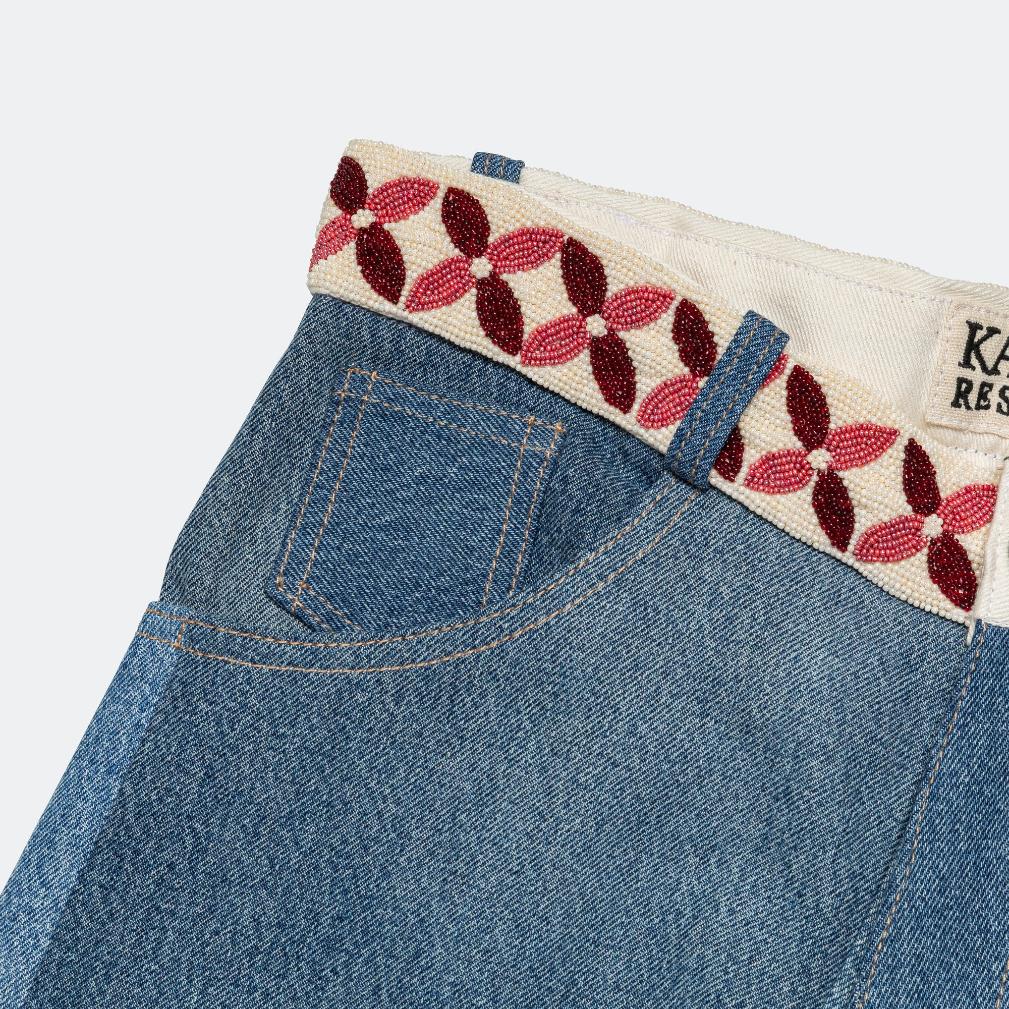 Ghuma Pant - Upcycled Denim Lightwash/Pink - Image 3