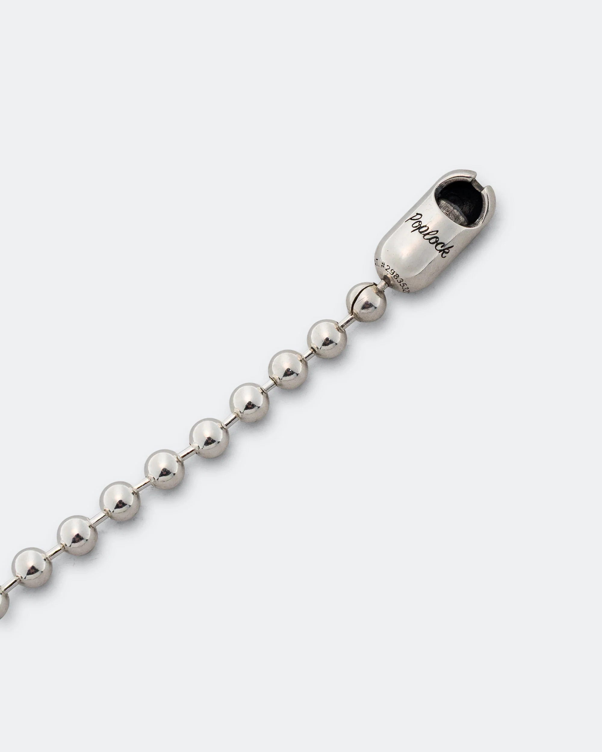 Poplock Ball Chain Bracelet - Logo - 925 Silver - Image 2