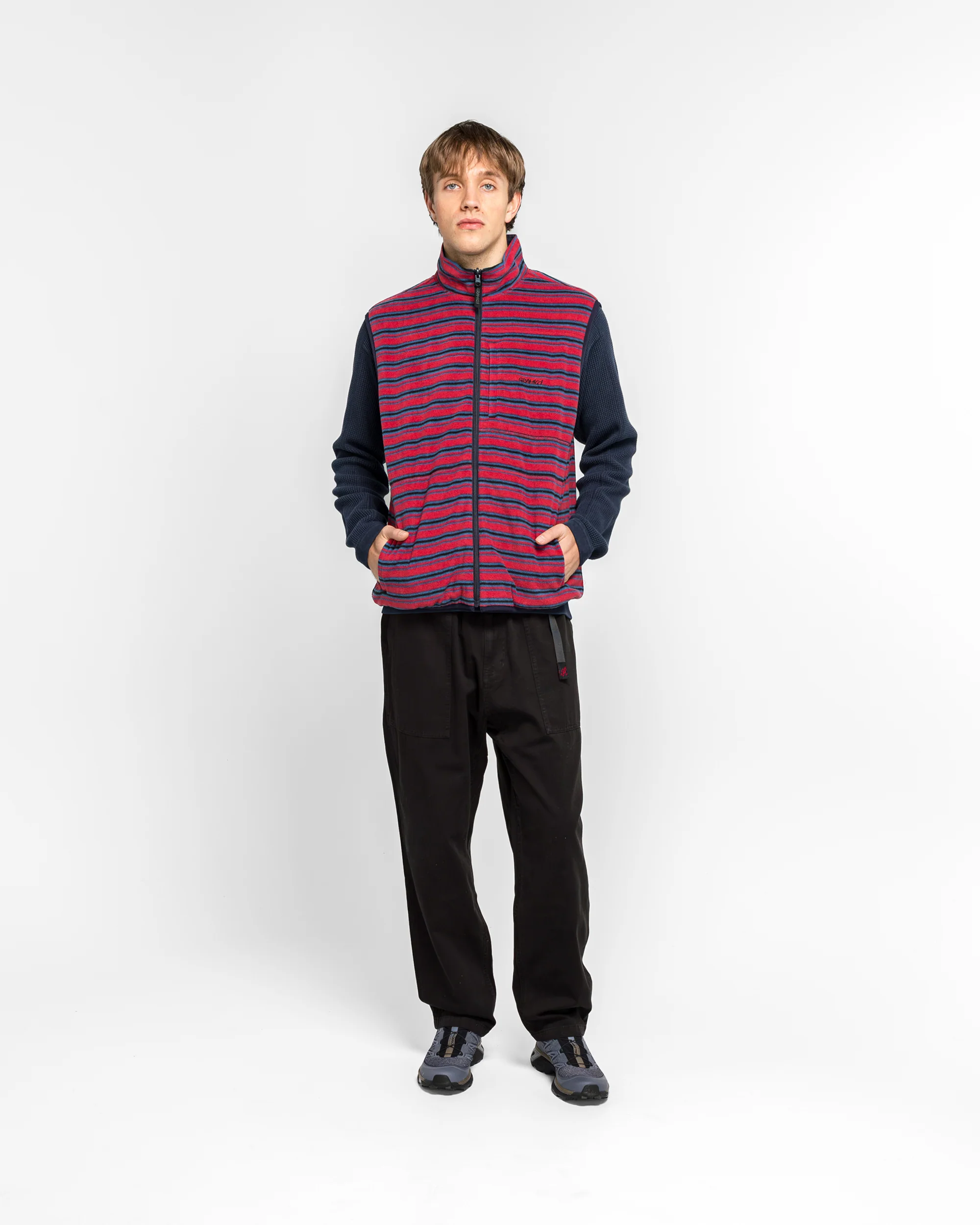 Thermal Fleece Reversible Vest - Berry Stripe - Image 5