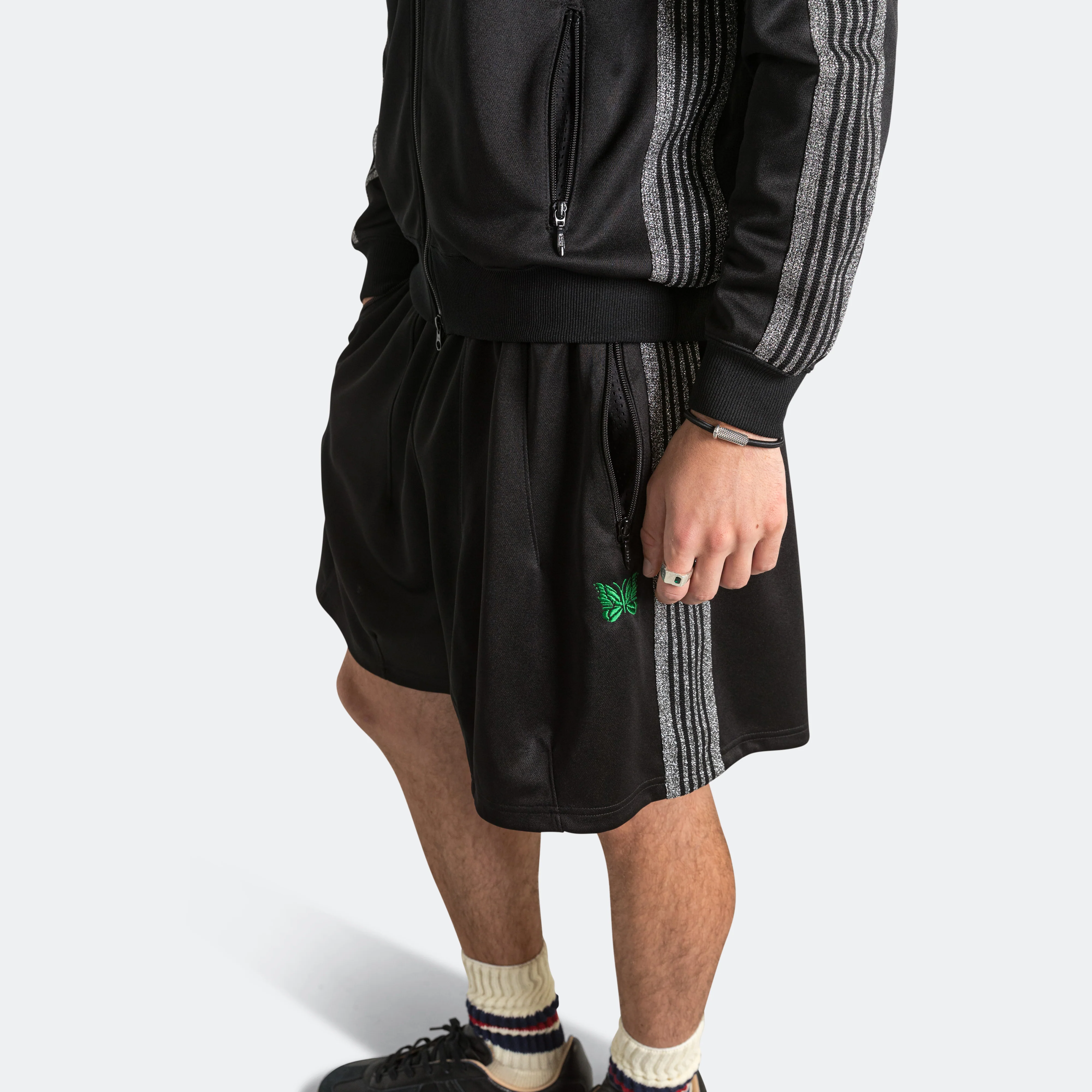 H.D. Track Short x UP THERE - Black/Silver Poly Smooth - Image 3