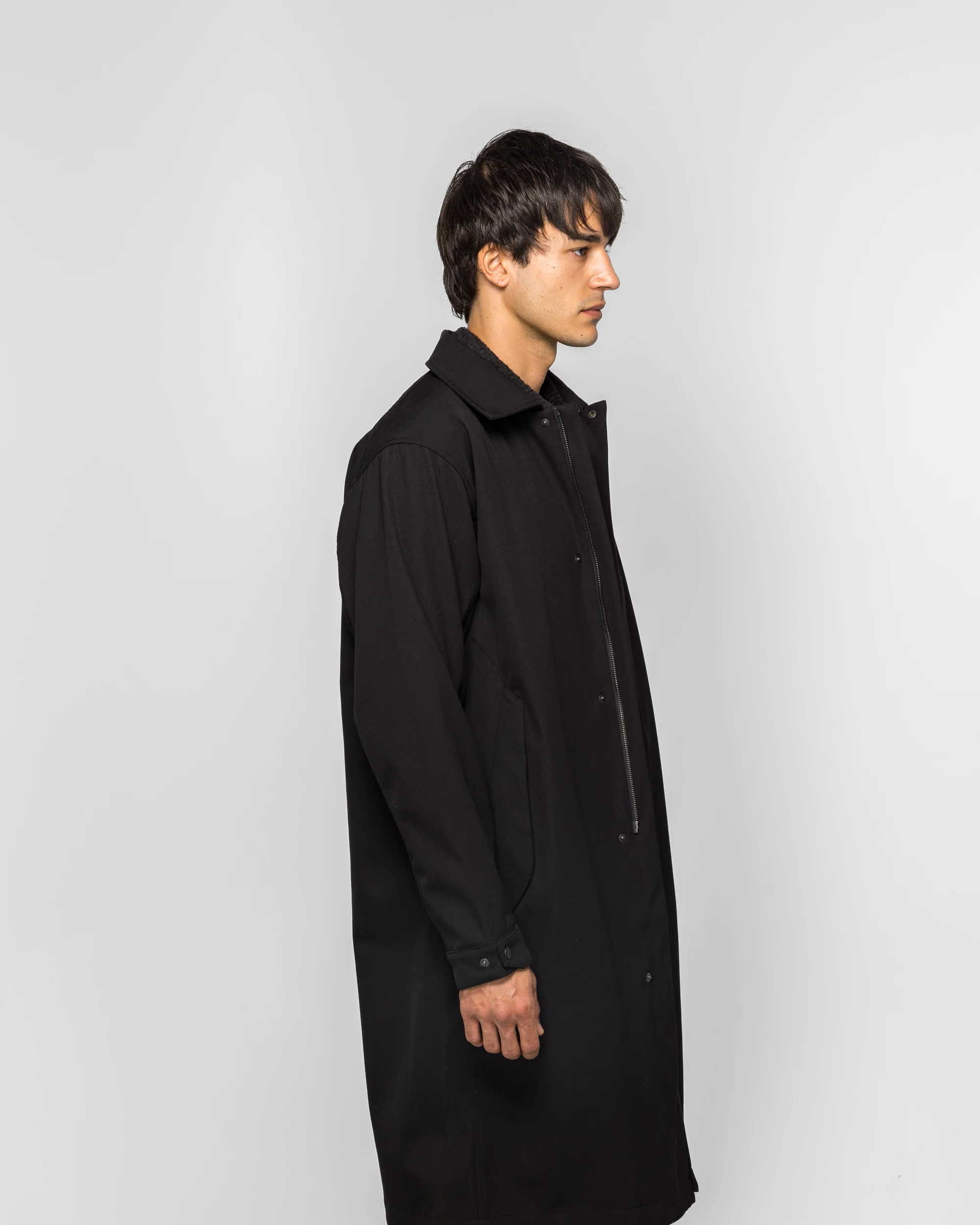 Bureau Overcoat Loro Piana Storm System Nylon Wool - Black - Image 3