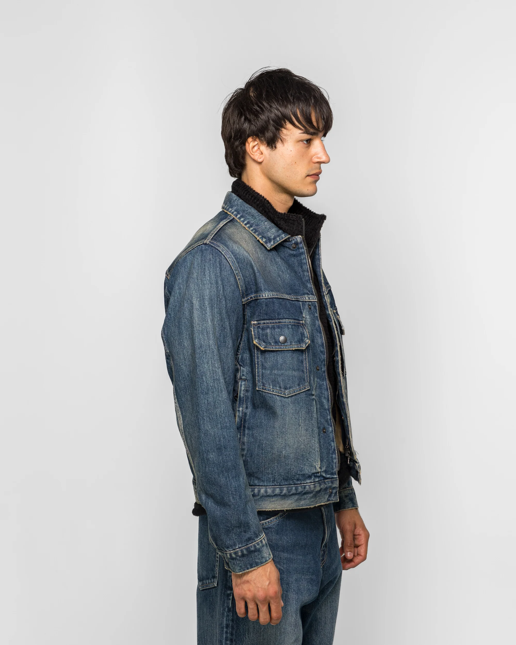 Station Jacket Suvin Cotton - Washed Indigo - Image 3