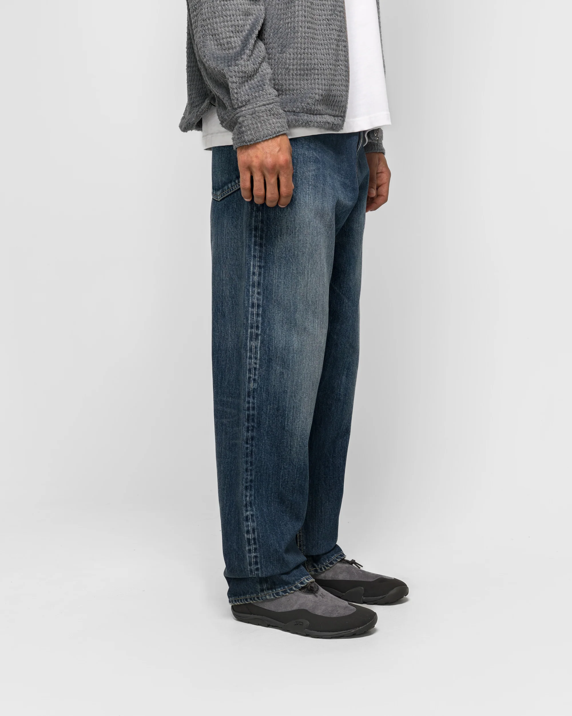 Station Pant - Suvin Cotton Denim Washed Indigo - Image 3