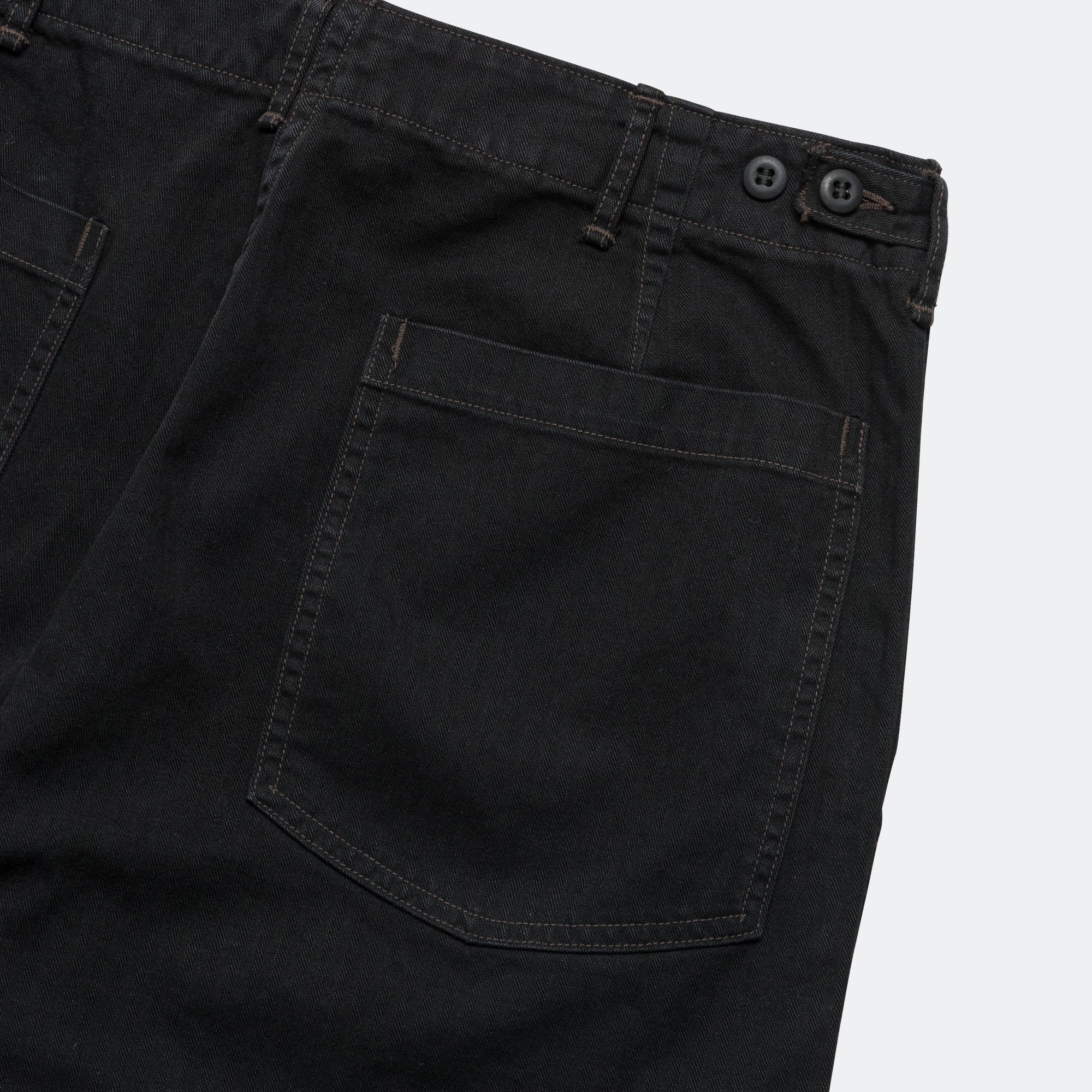 Herringbone Summer Fatigue Pants - Black - Image 4