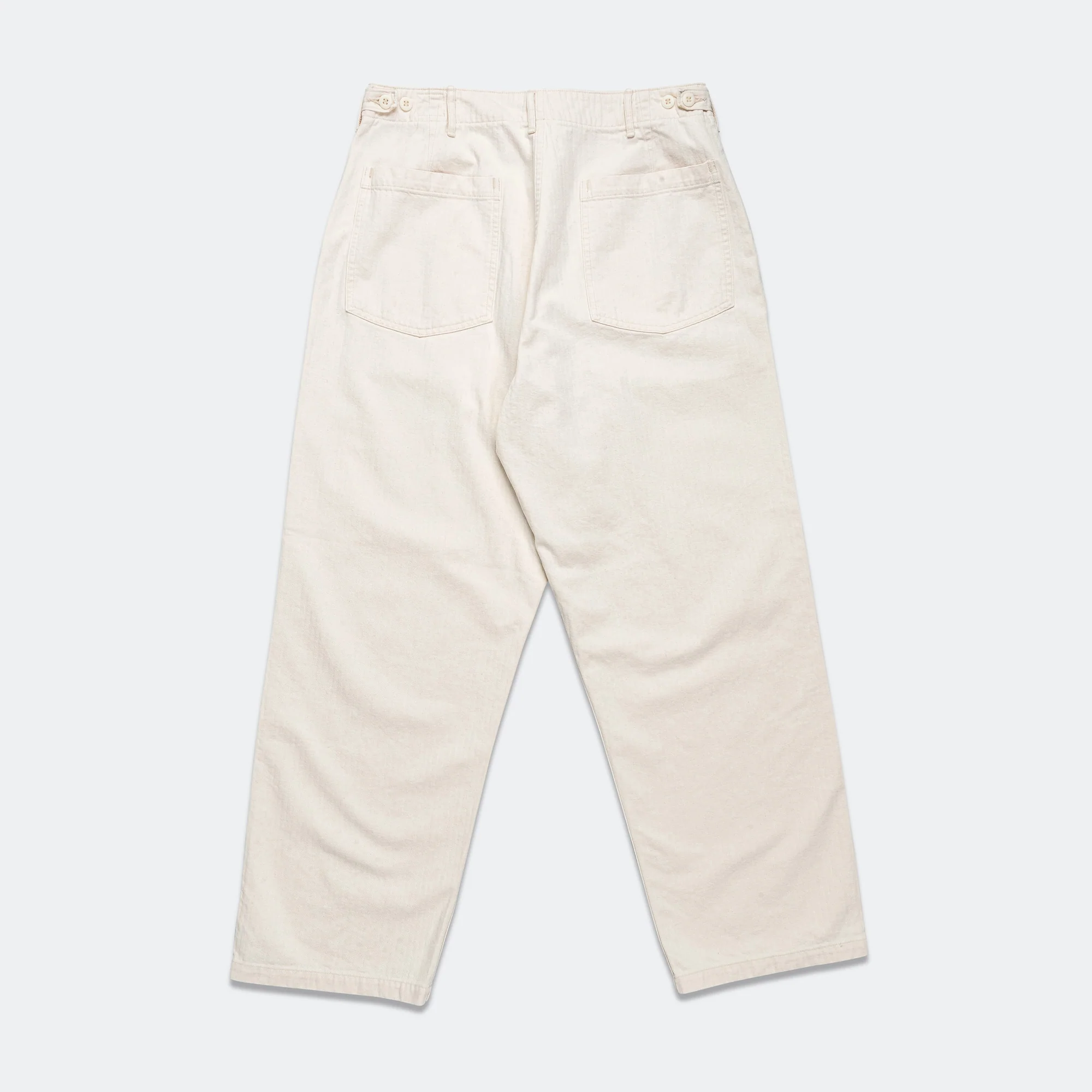 Herringbone Summer Fatigue Pants - Ecru - Image 2