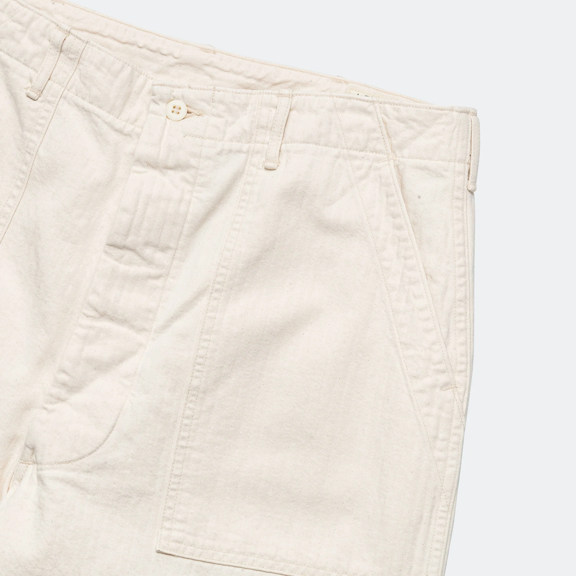 Herringbone Summer Fatigue Pants - Ecru - Image 3
