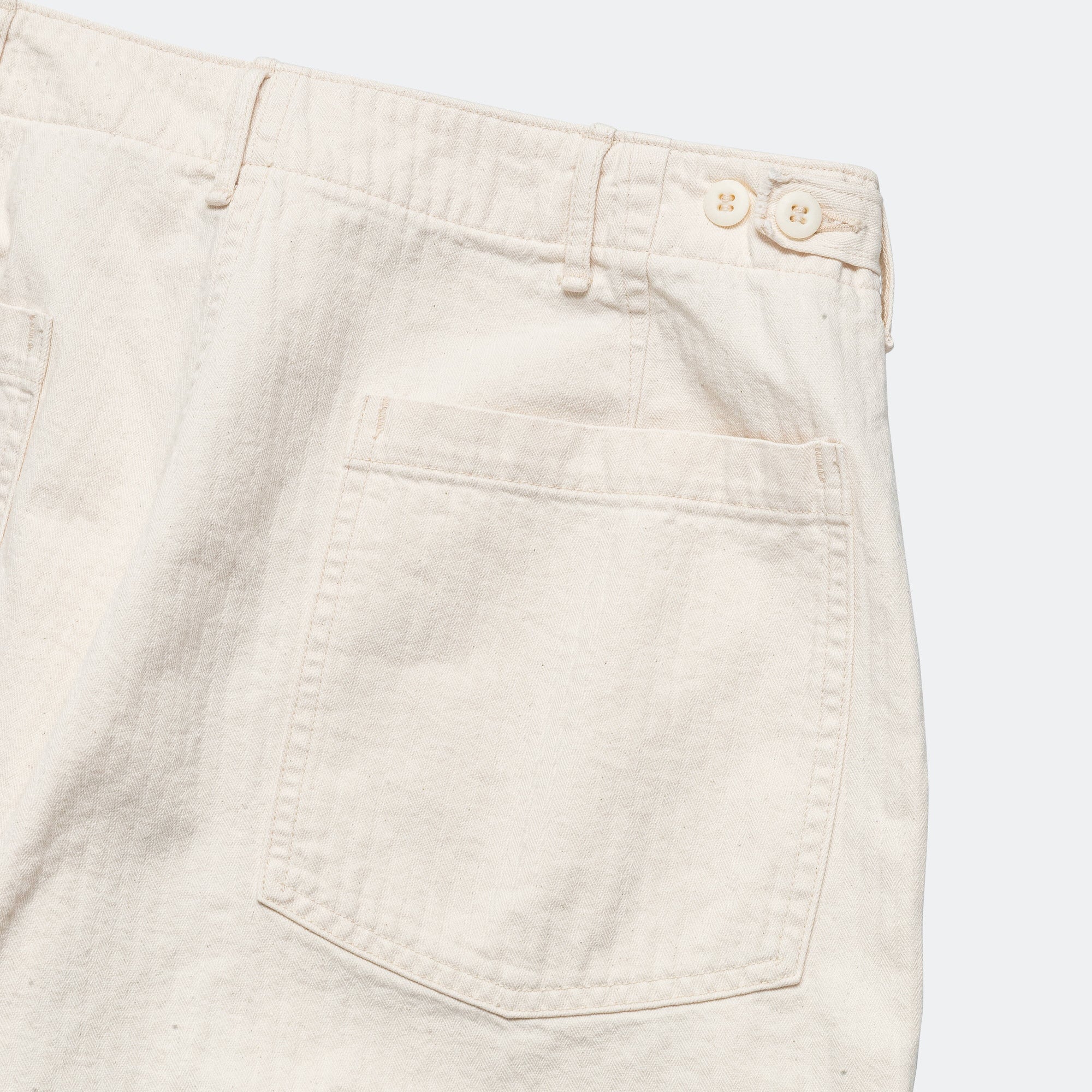 Herringbone Summer Fatigue Pants - Ecru - Image 4