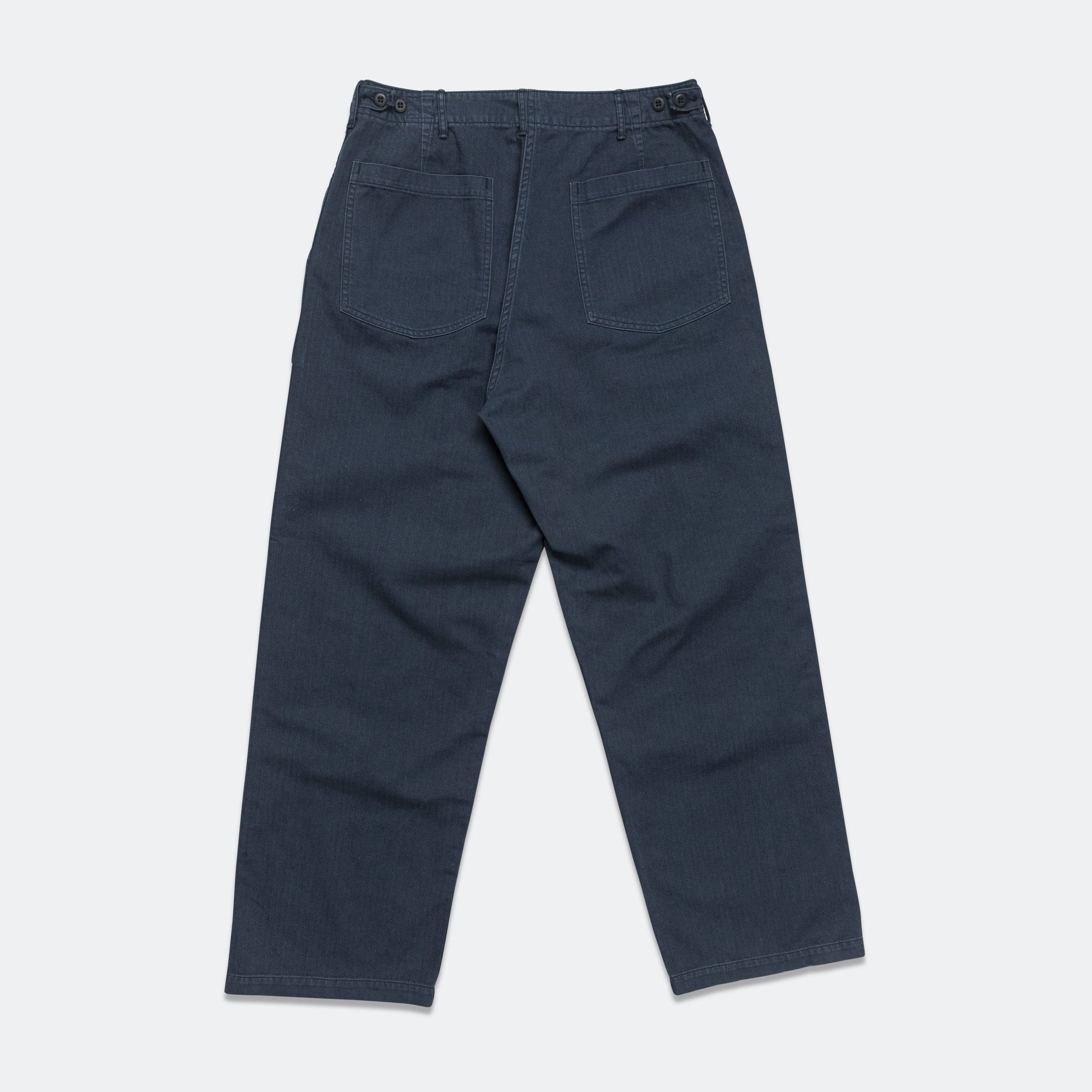 Herringbone Summer Fatigue Pants - Navy - Image 2