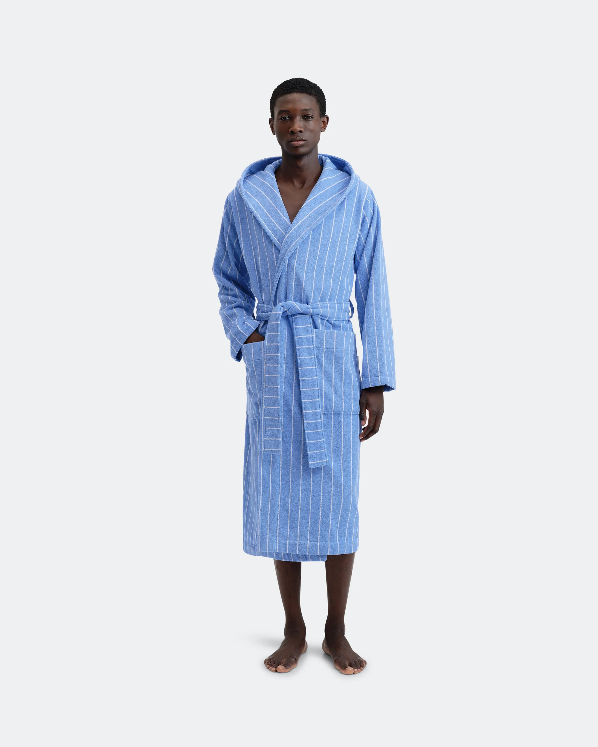 Hooded Bathrobe - Striped Marseille - Image 4